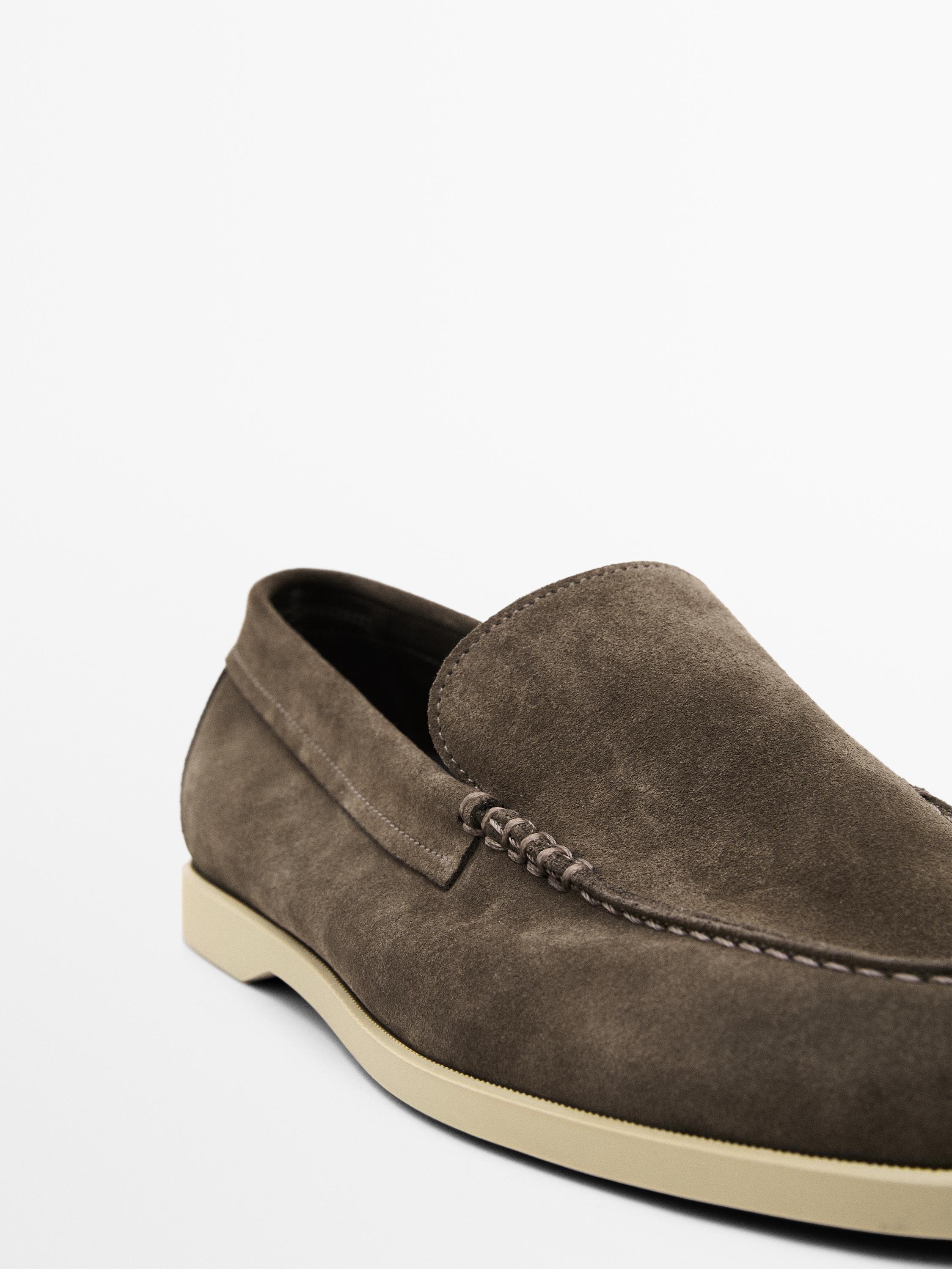 Soft split suede loafers