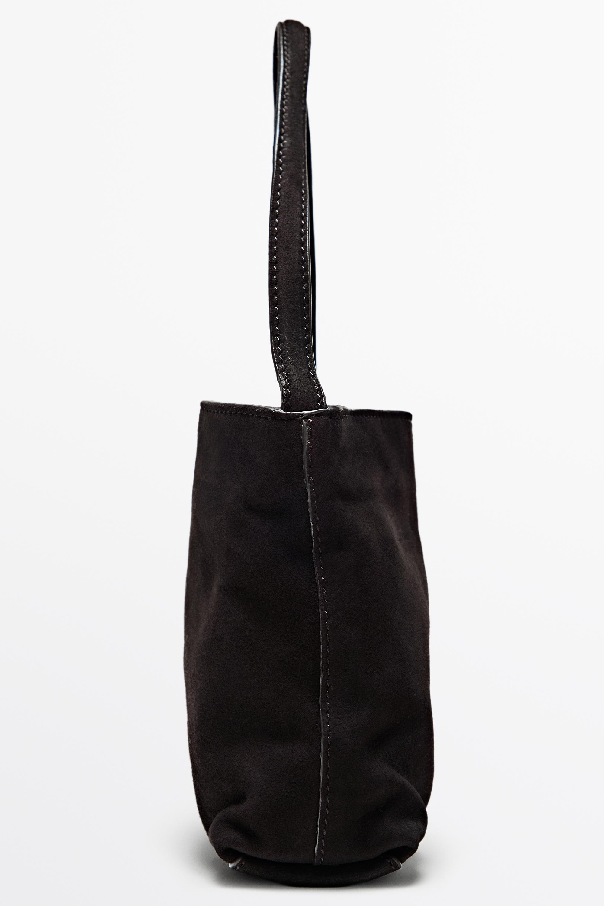 Small split suede leather shoulder bag