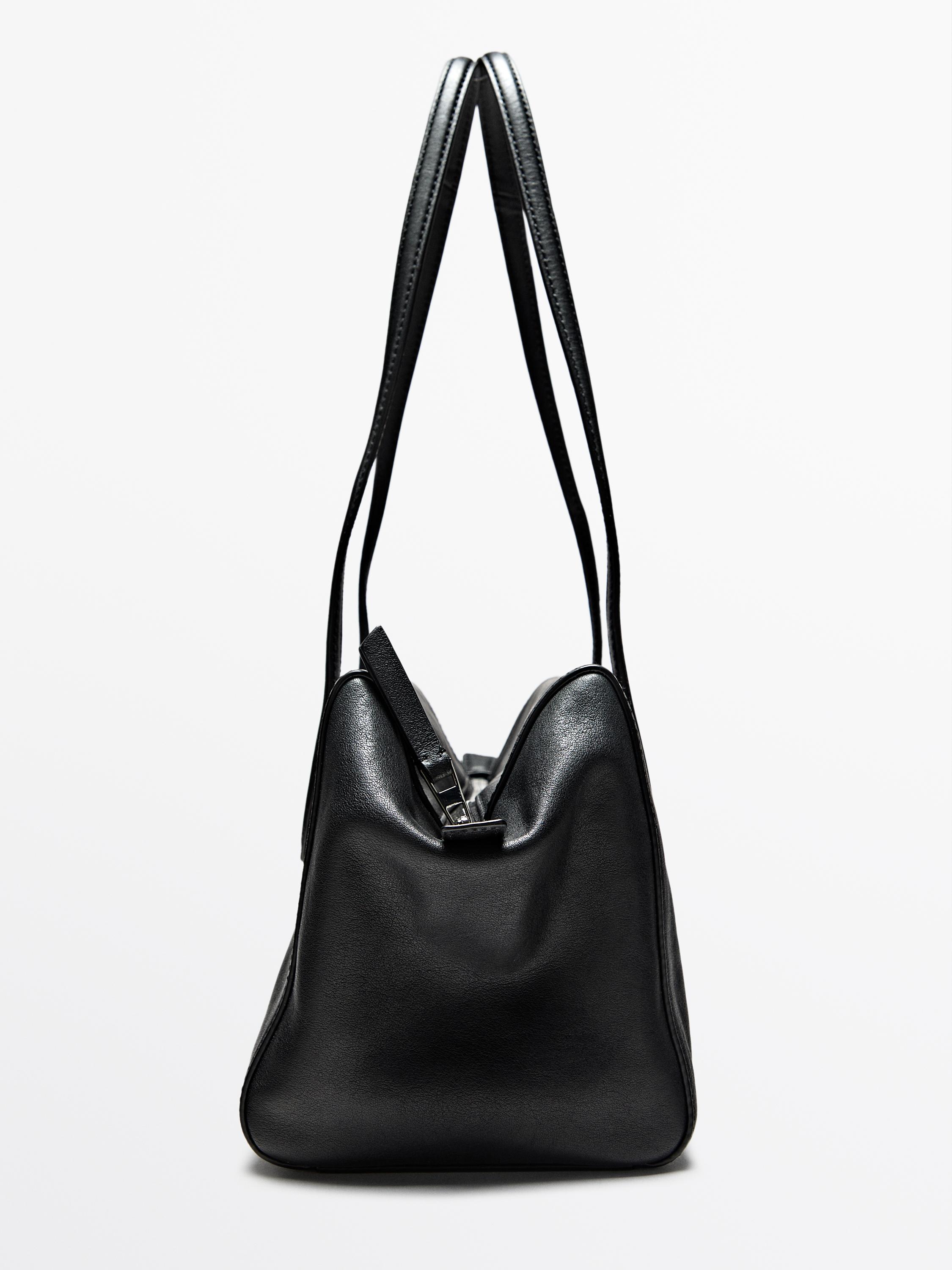 Satchel-taske i nappaskind