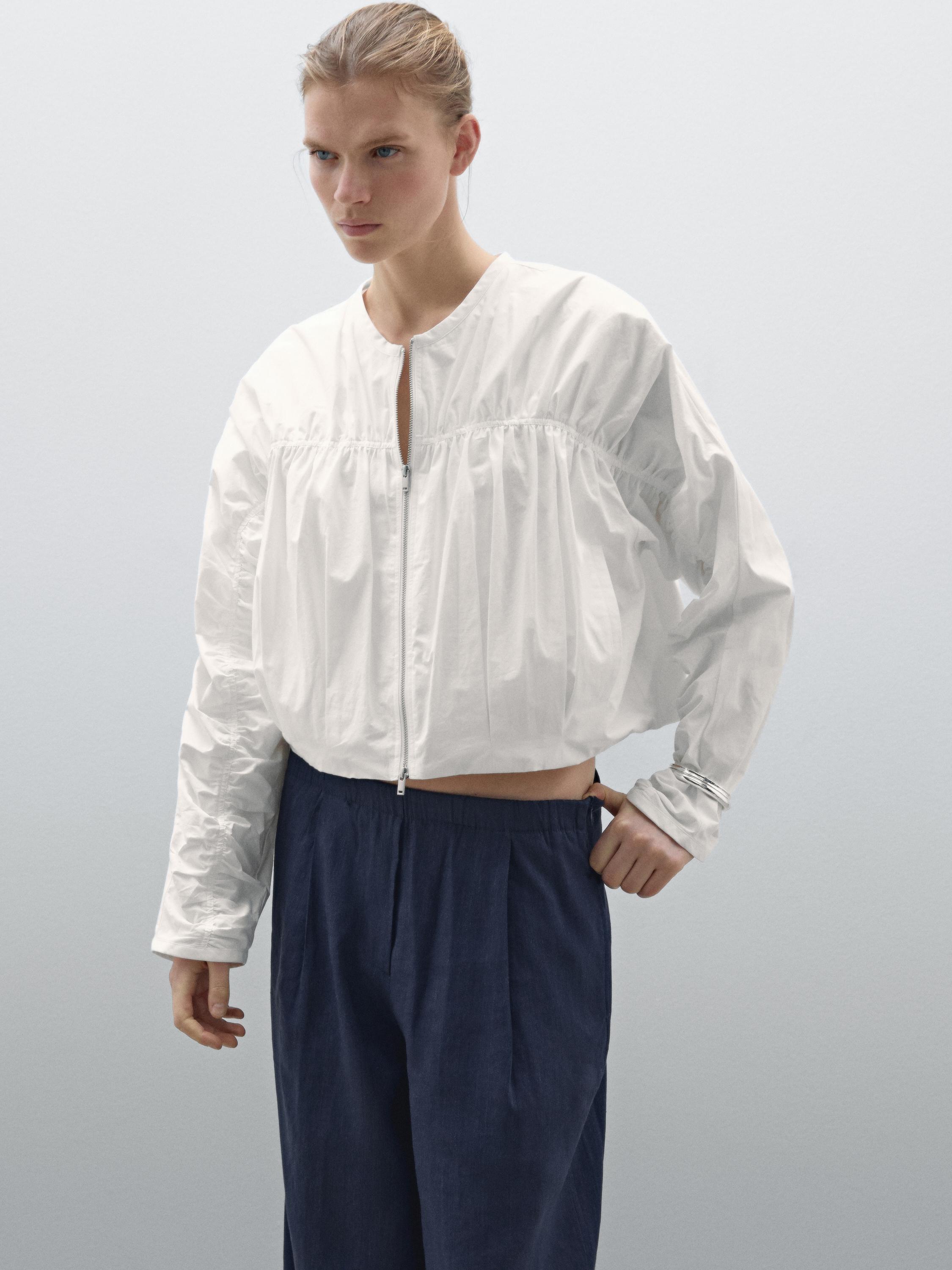 Pantalón recto fluido mezcla lino