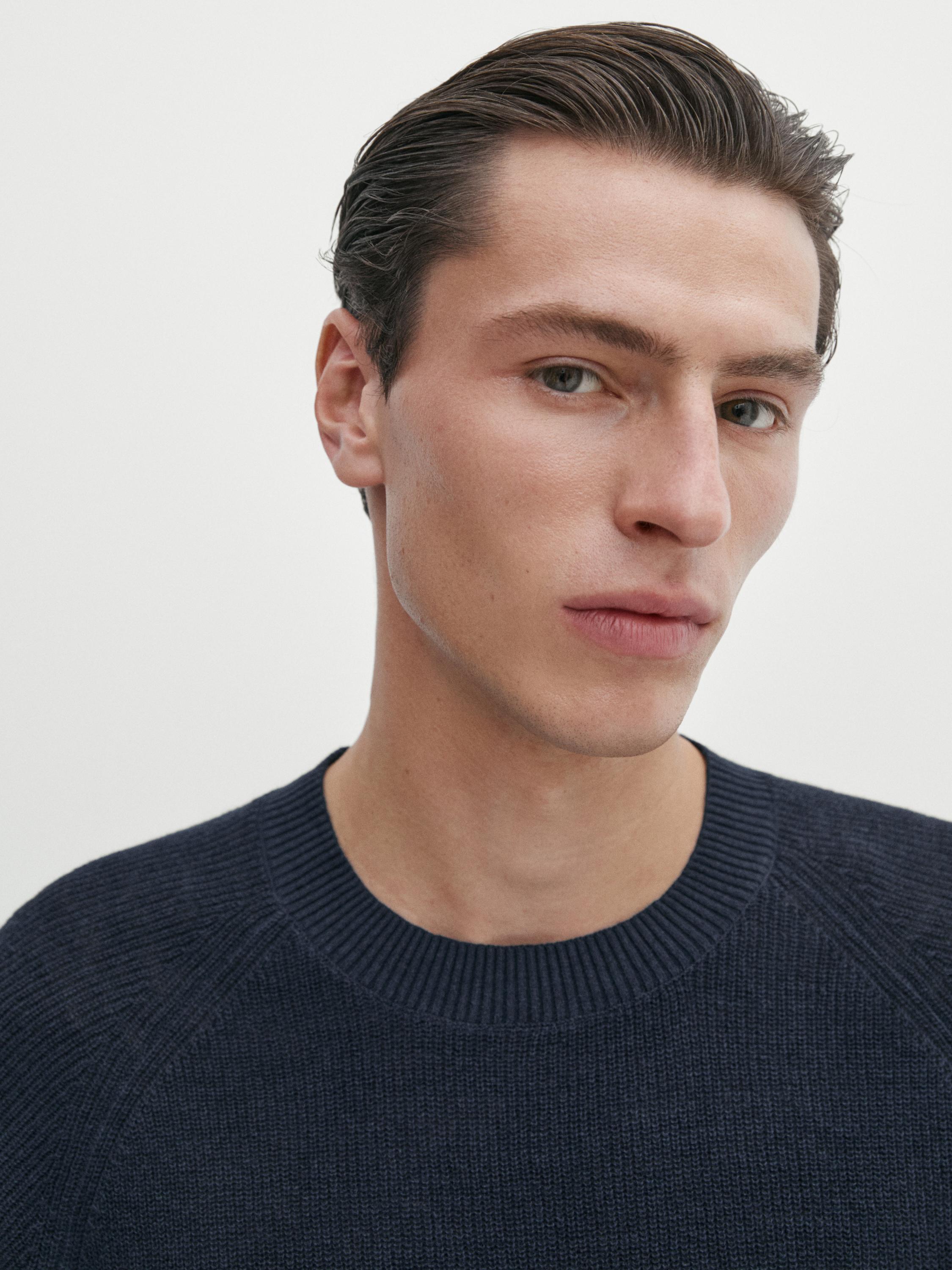 Linen blend knit T-shirt
