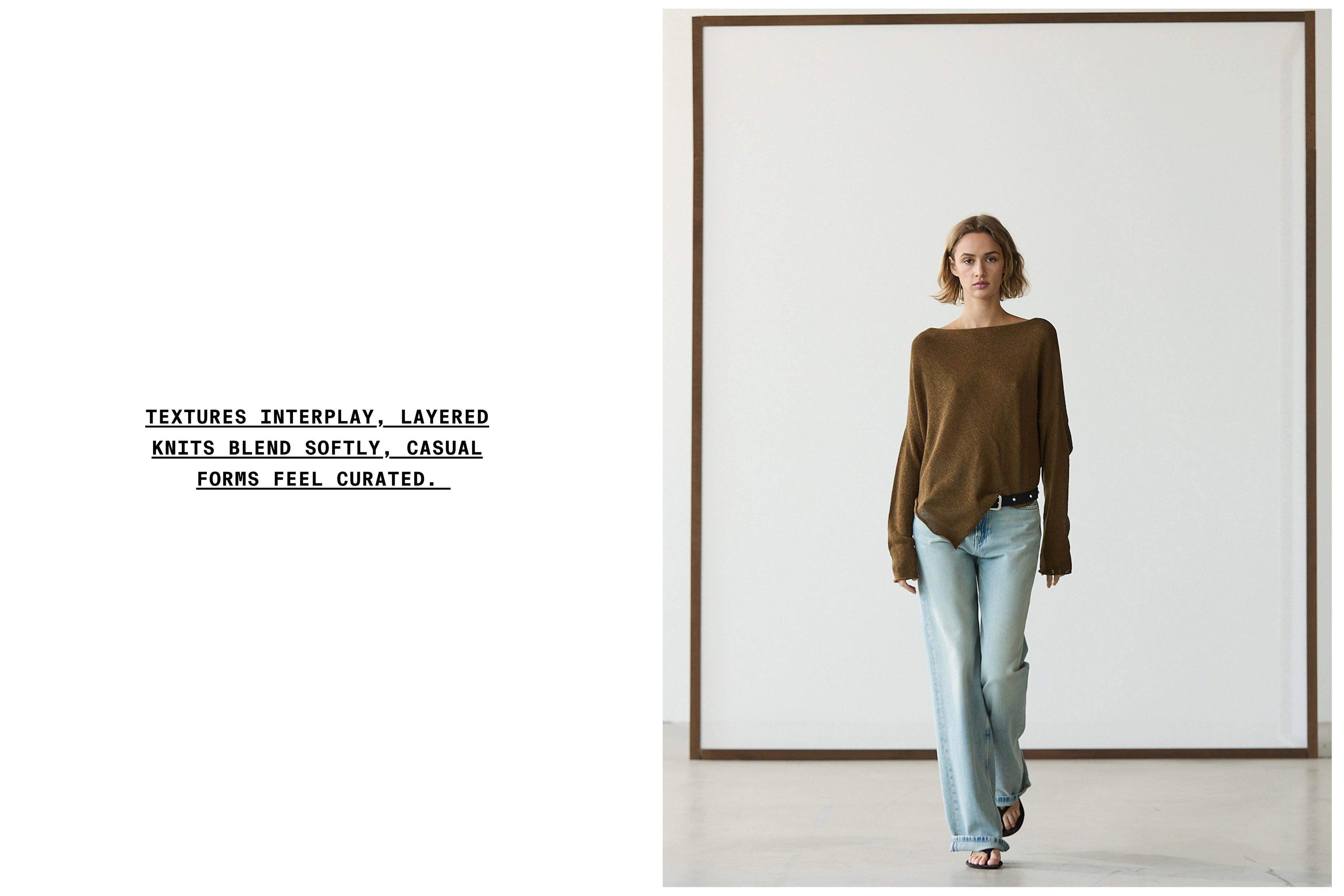 Asymmetric knit cape sweater — Tobacco brown