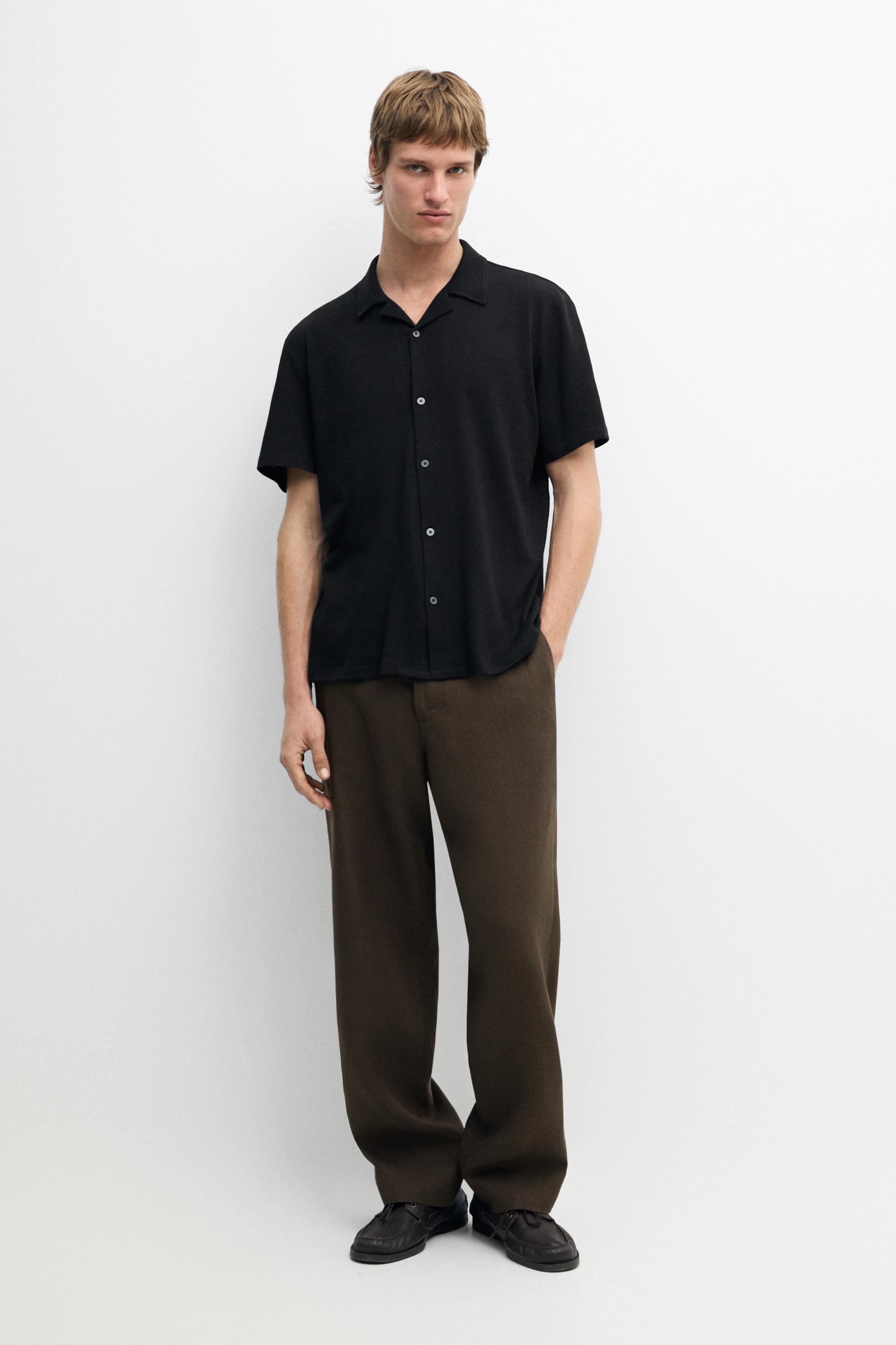 Linen suit trousers — BROWN