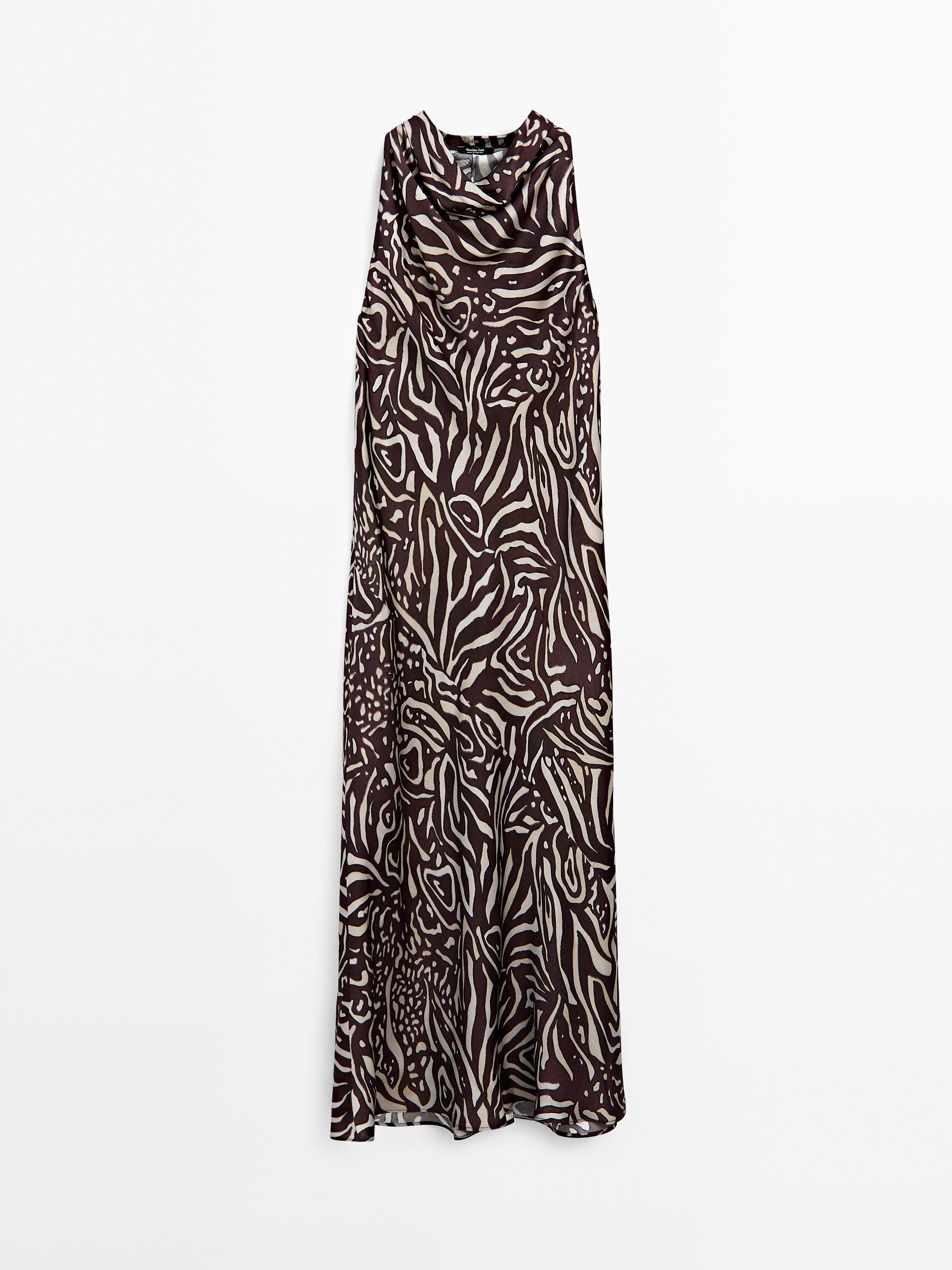 Vestido midi estampado fluido