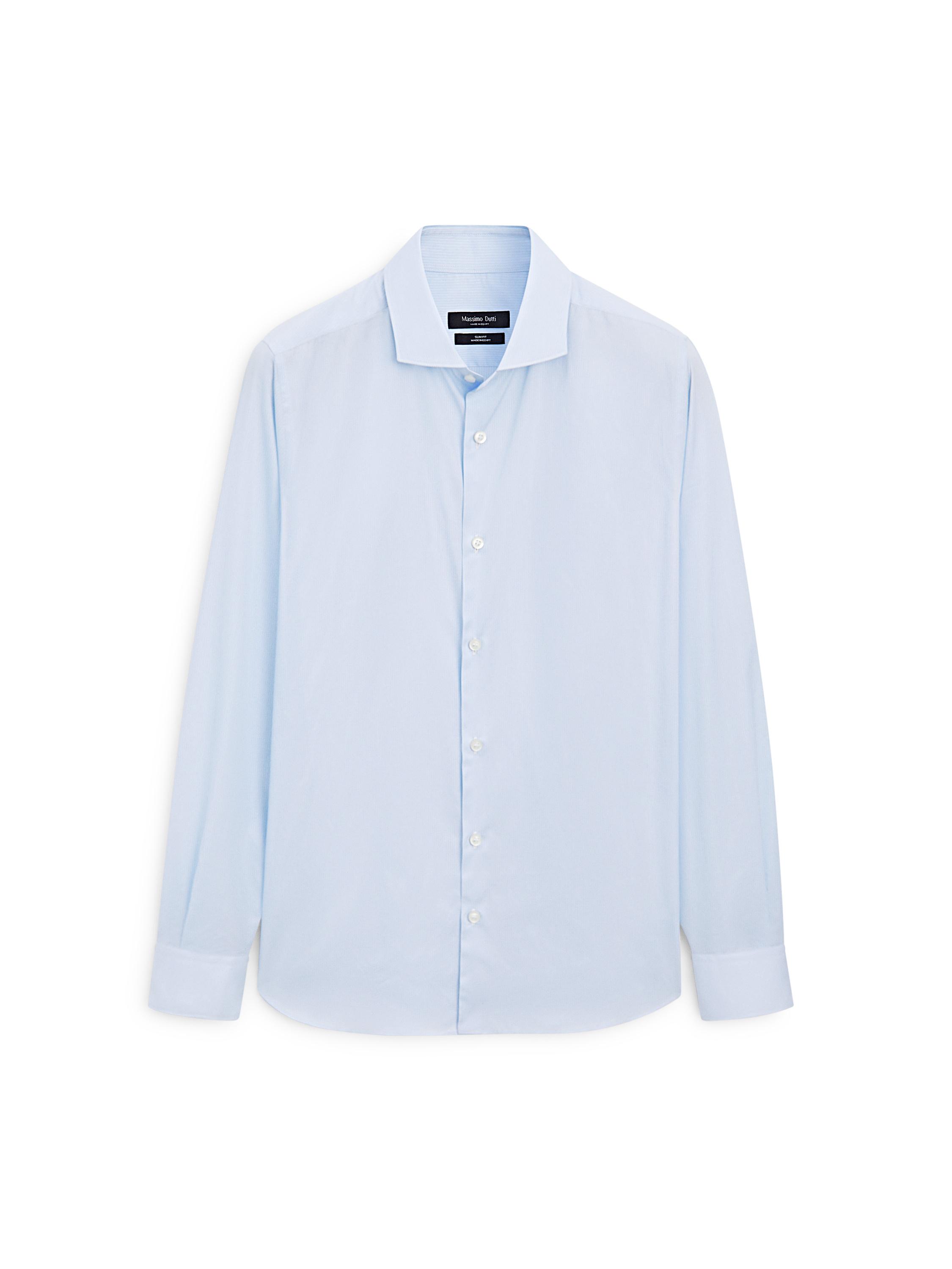 Slim fit 100% cotton shirt — SKY BLUE