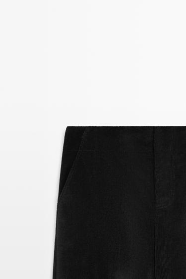 Palazzo corduroy pants — BLACK 4