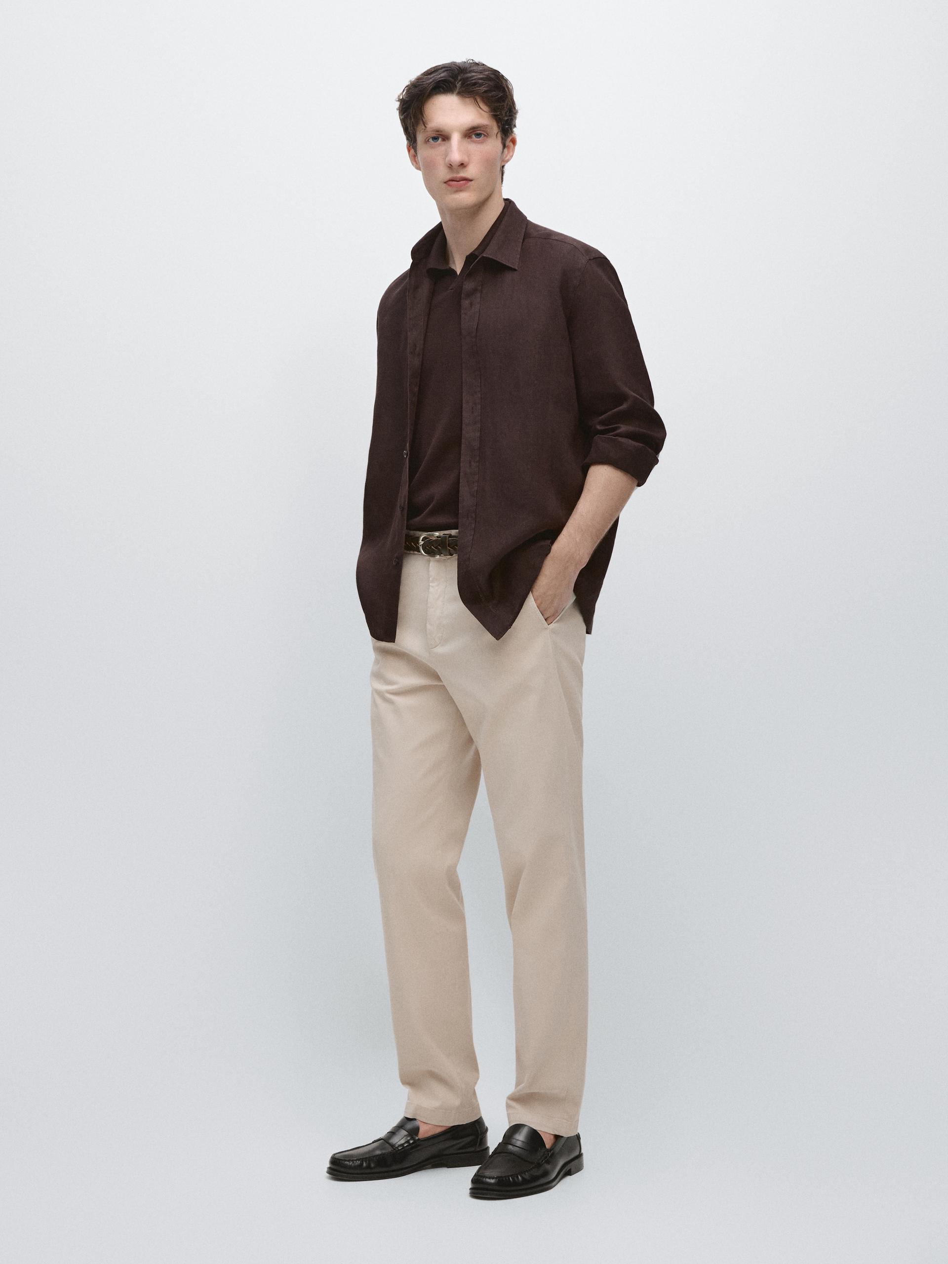 Pantalón Jogger Fit - Beige - S - Massimo Dutti - Hombre