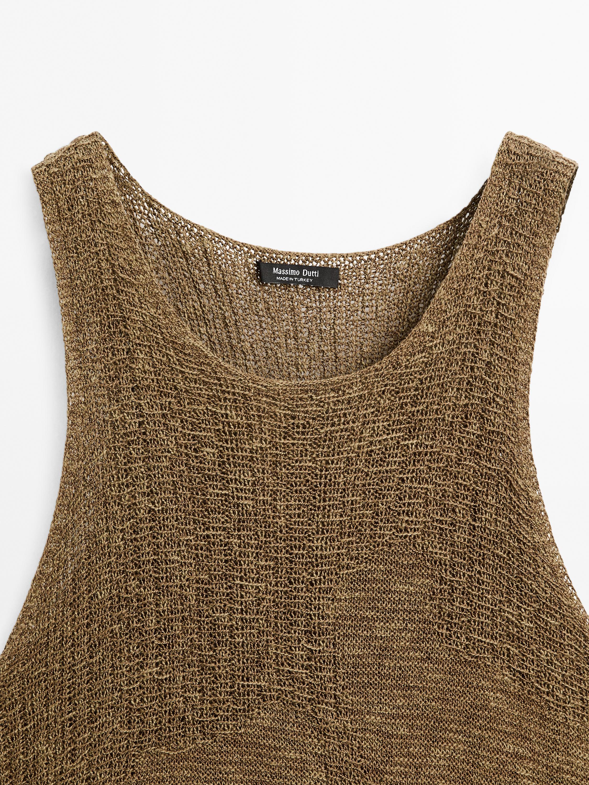 Embellished knit halter top