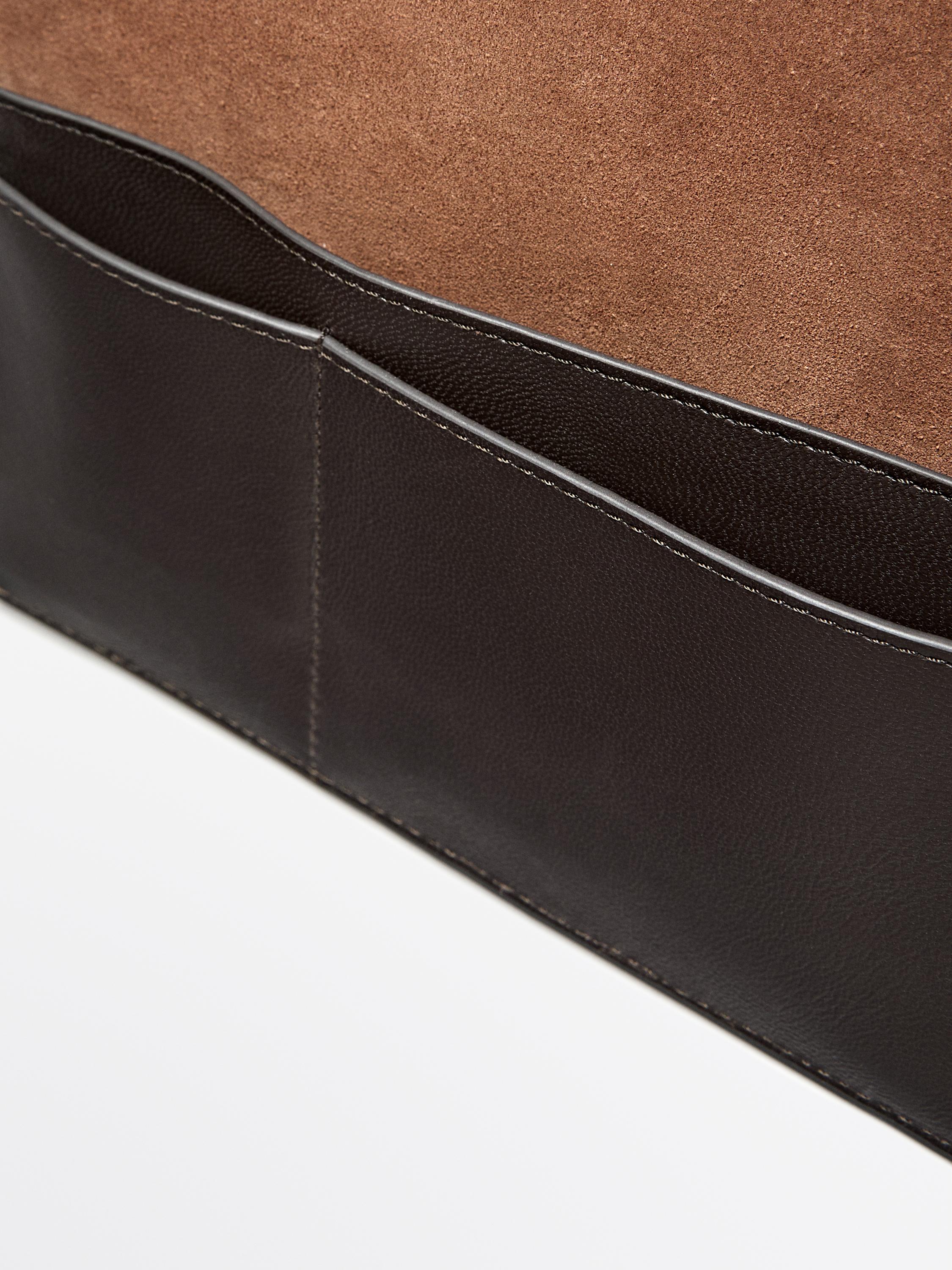 Nappa leather notebook cover — BROWN