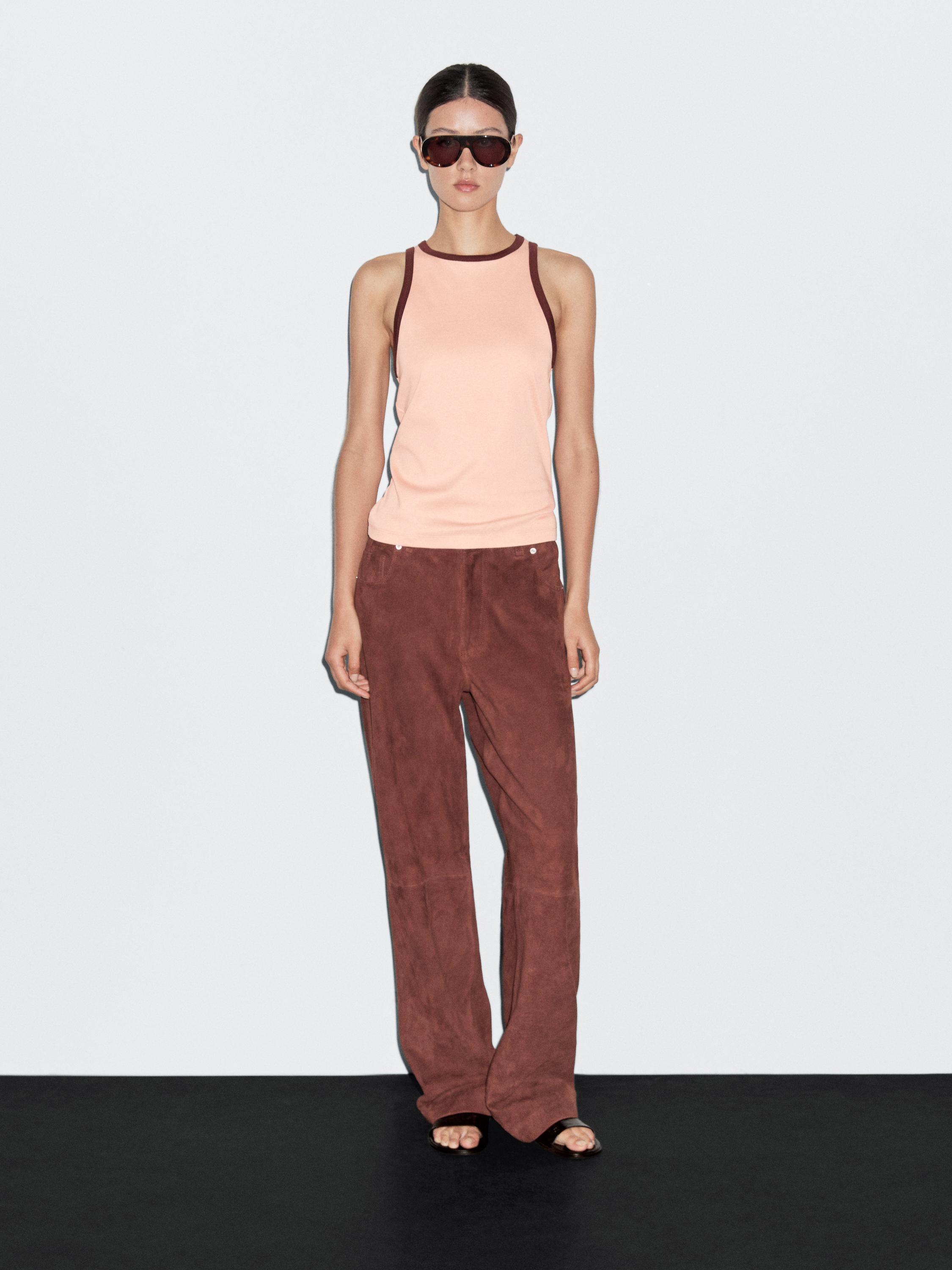 100% cotton halter top with contrast detail