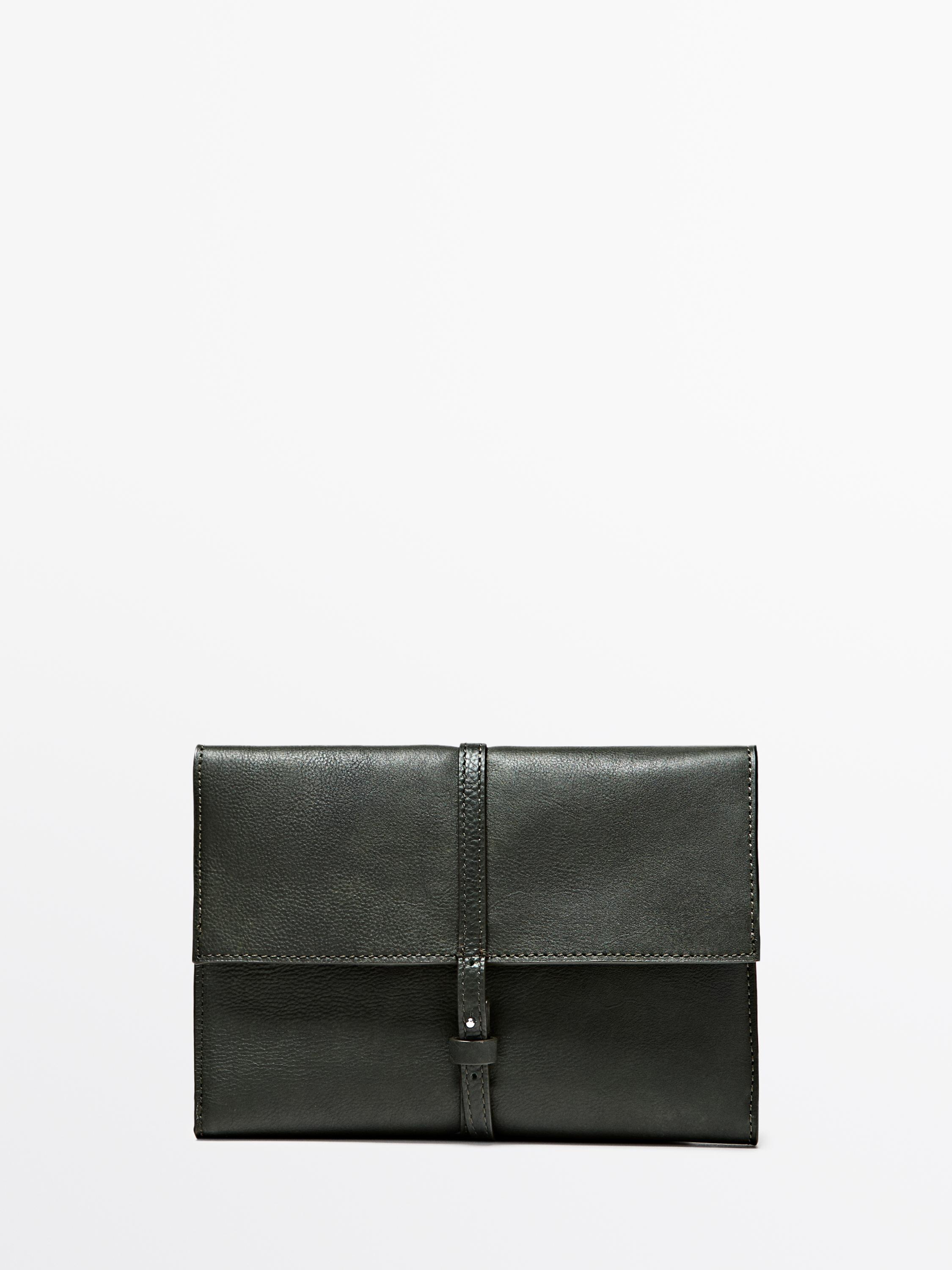 Nappa leather travel case — GREEN