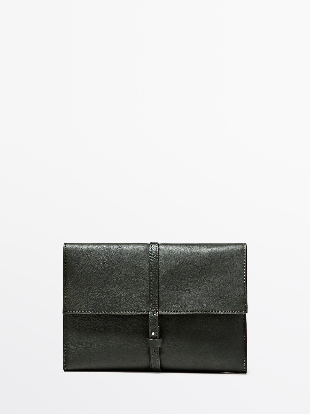 Massimo Dutti - Herre - Rejsetaske I Nappaskind - Grøn - 01