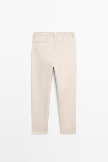Cotton blend jogger fit pants — BEIGE 6