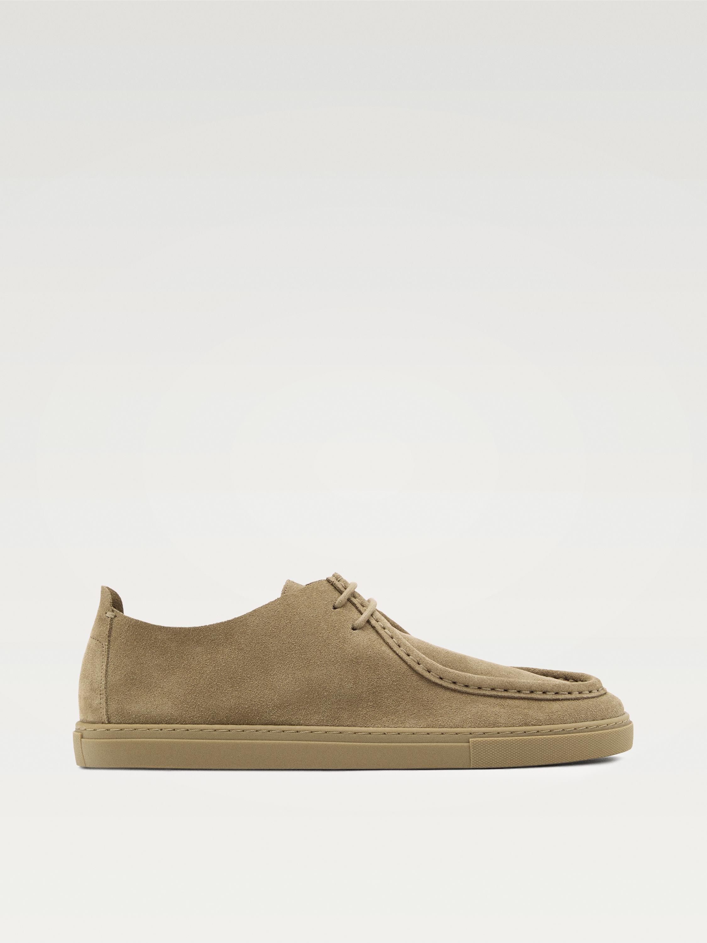 Soft leather moc toe shoes — SAND