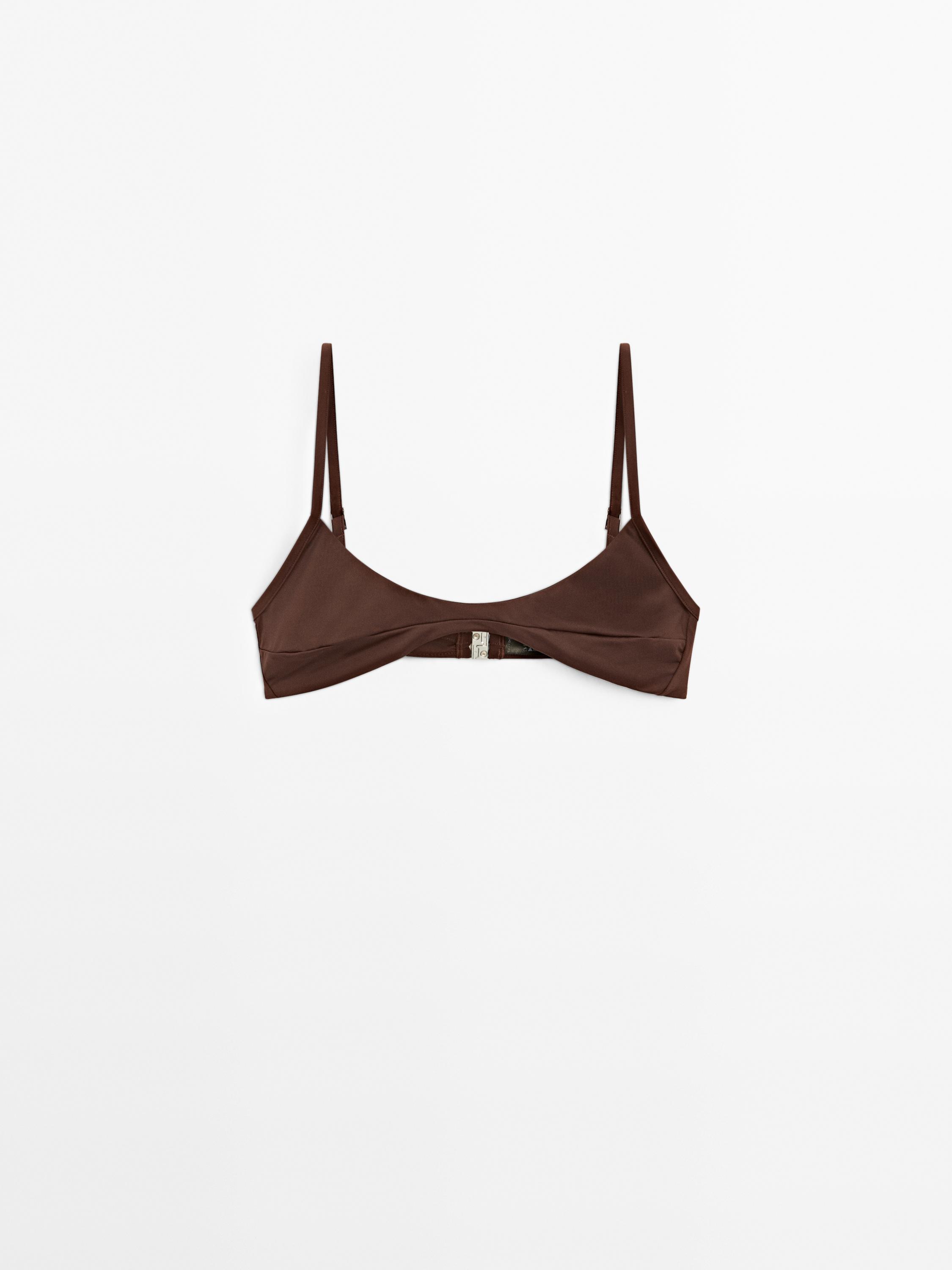 Ortası dikişli bikini üstü