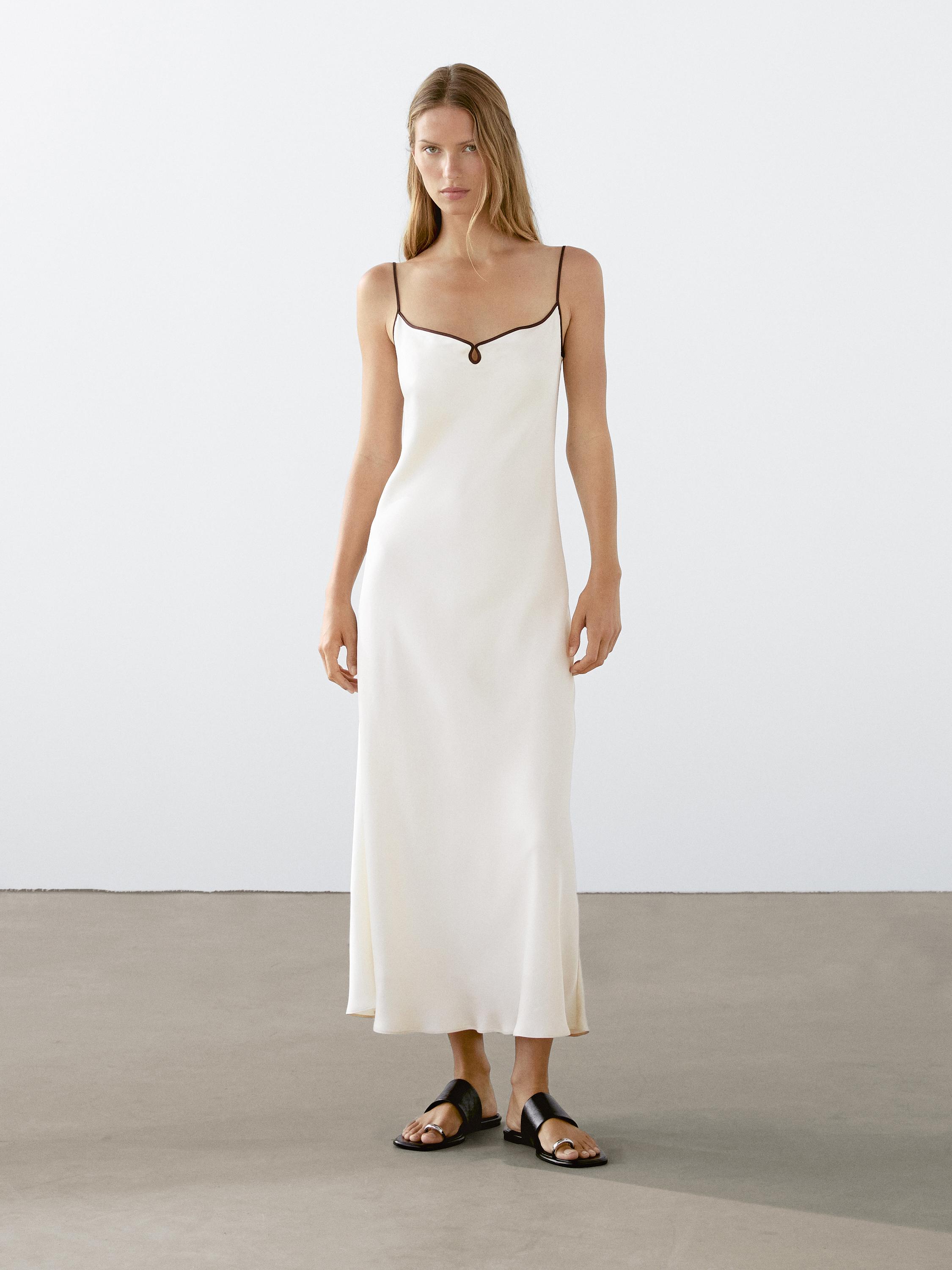 Satiniertes Midikleid in Lingerie-Optik