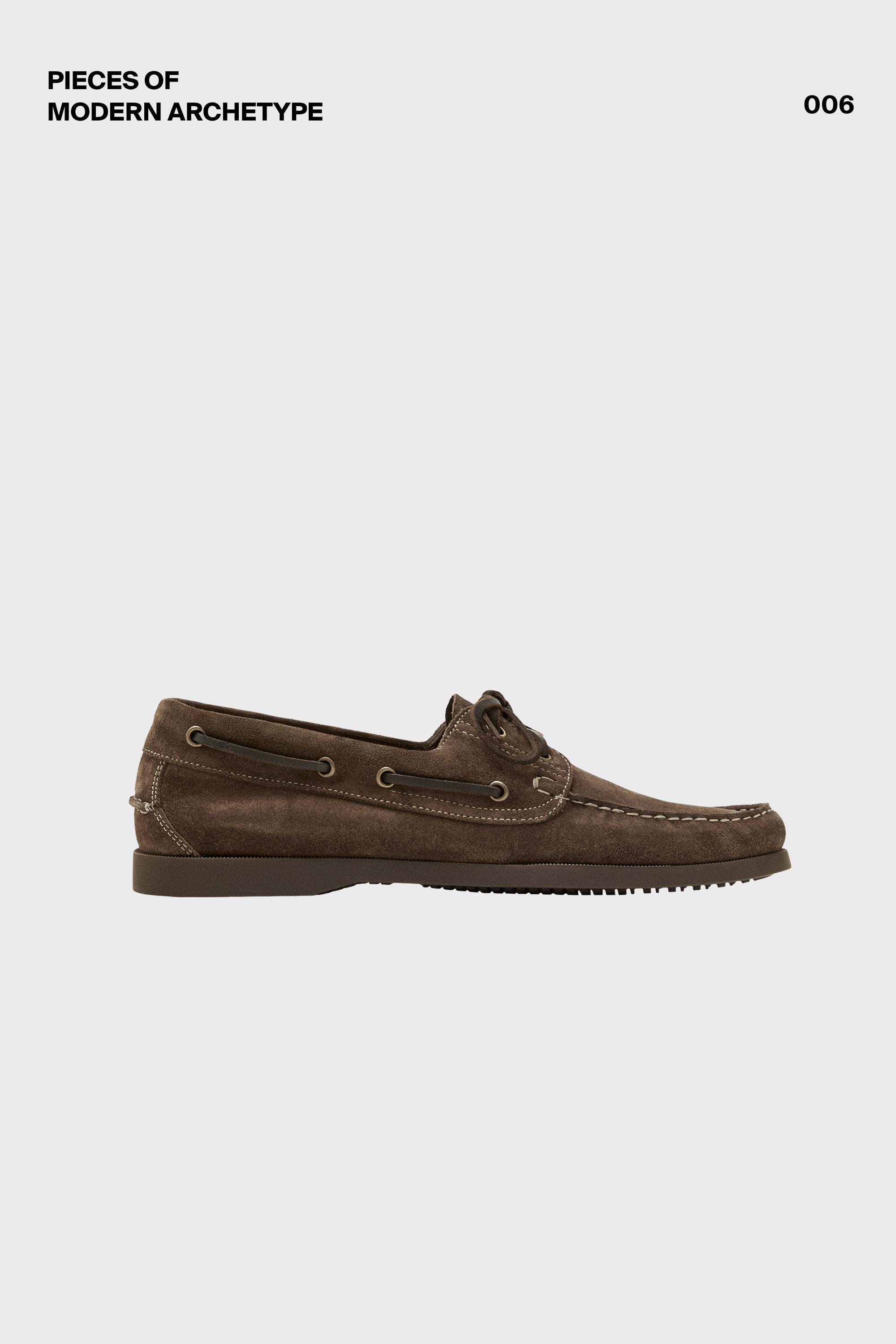 Leather deck shoes — STONE