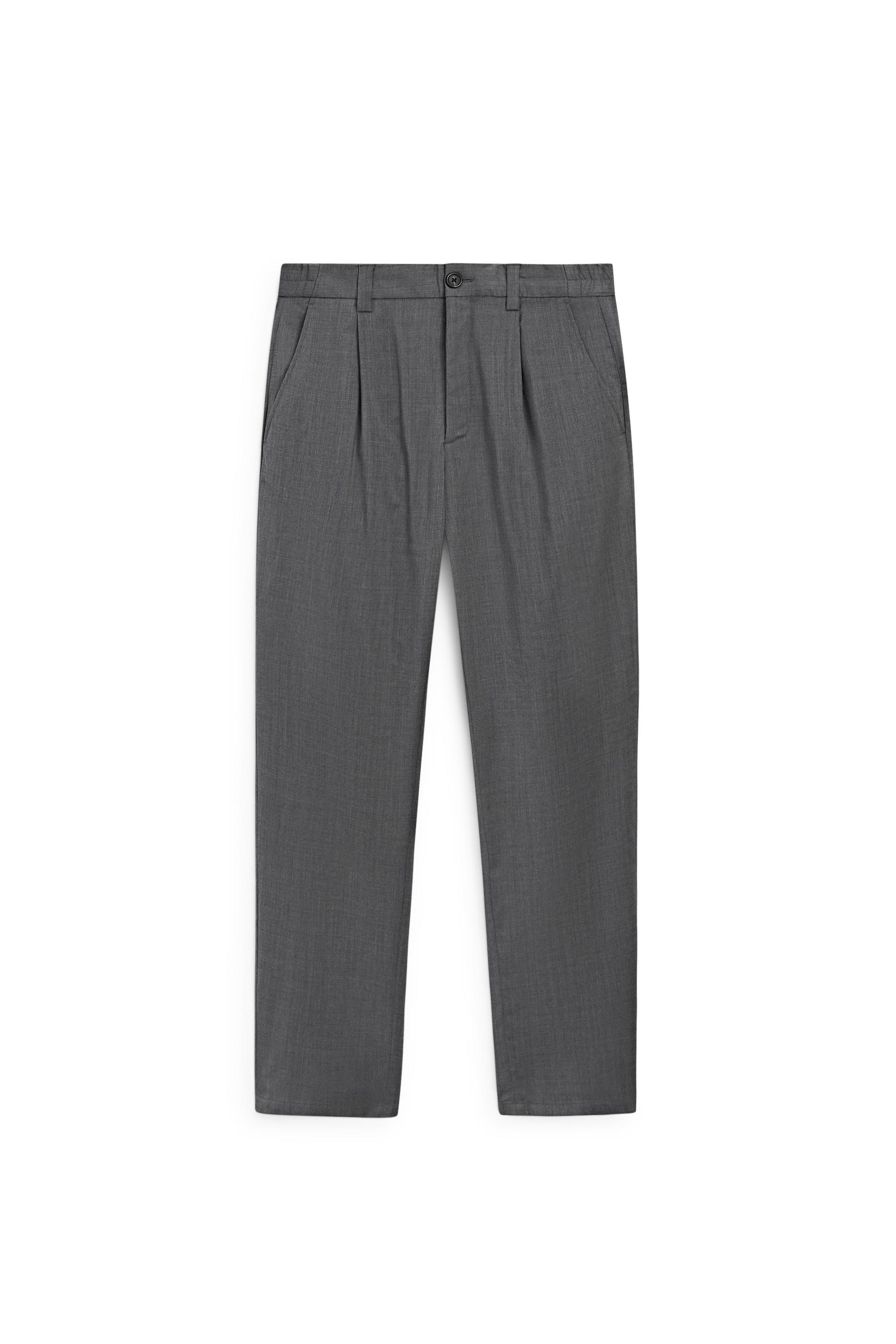 100% wool straight-leg pants — GREY
