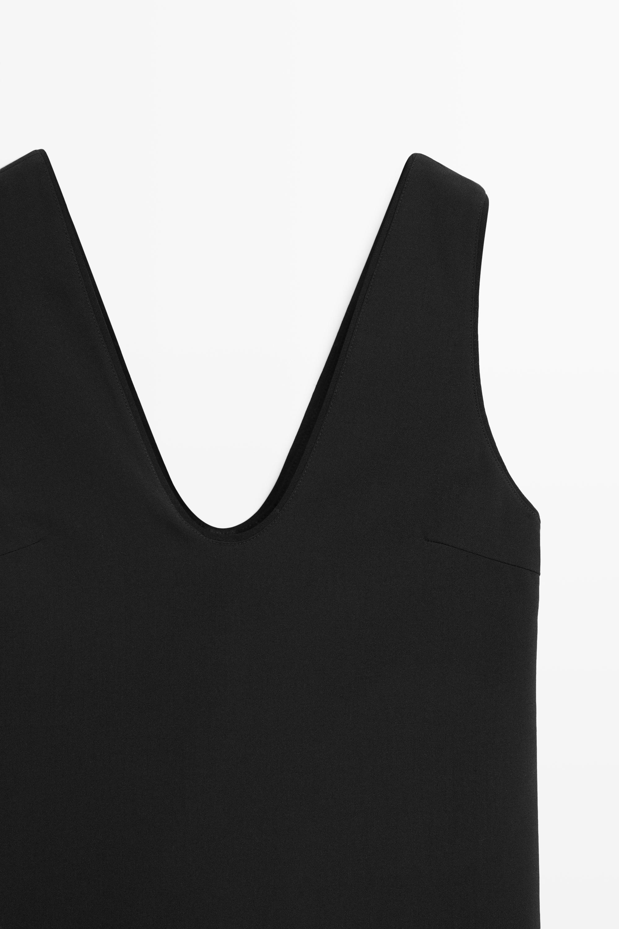Double-fabric mini dress — BLACK