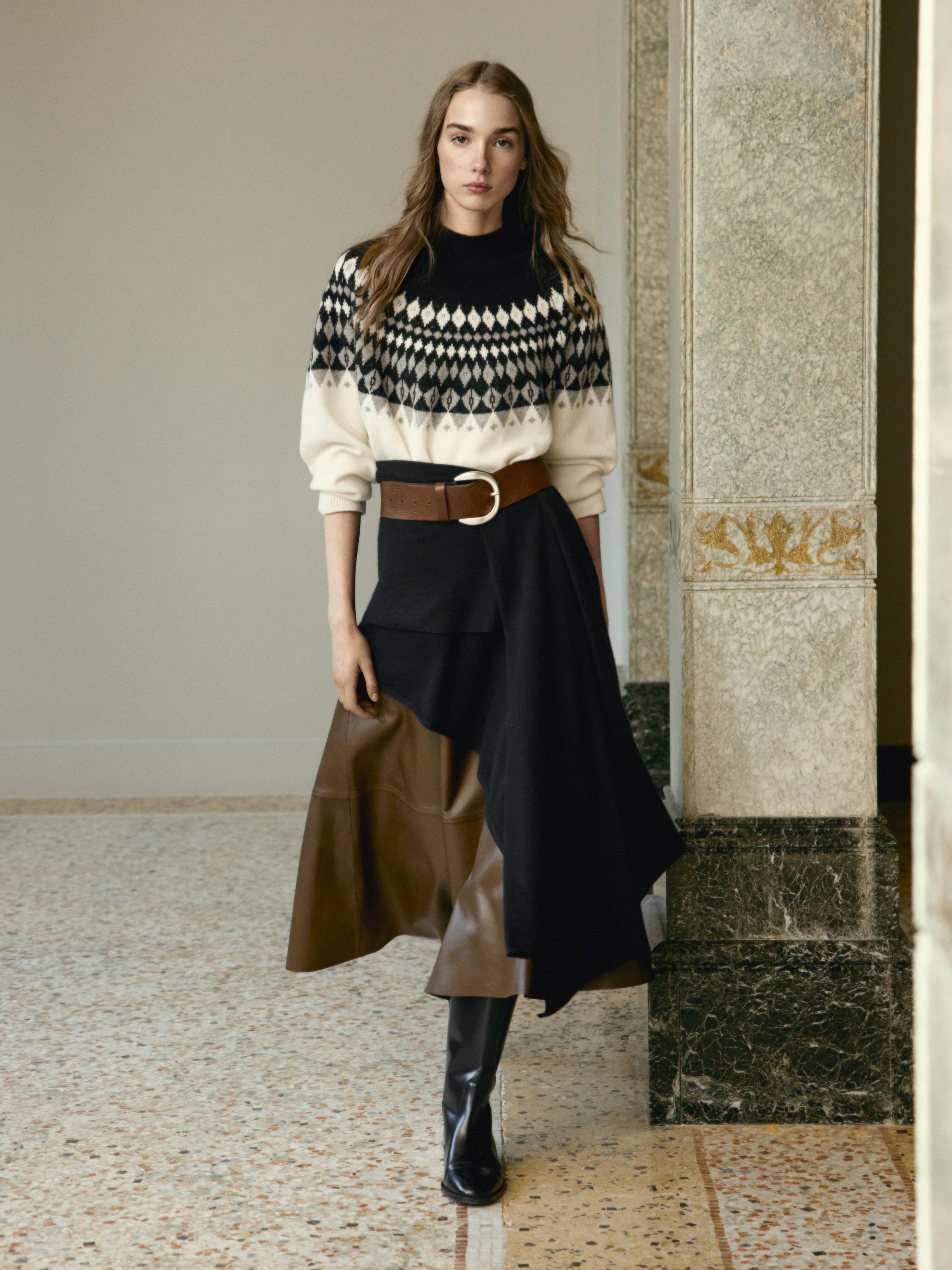 Jersey punto jacquard mezcla lana