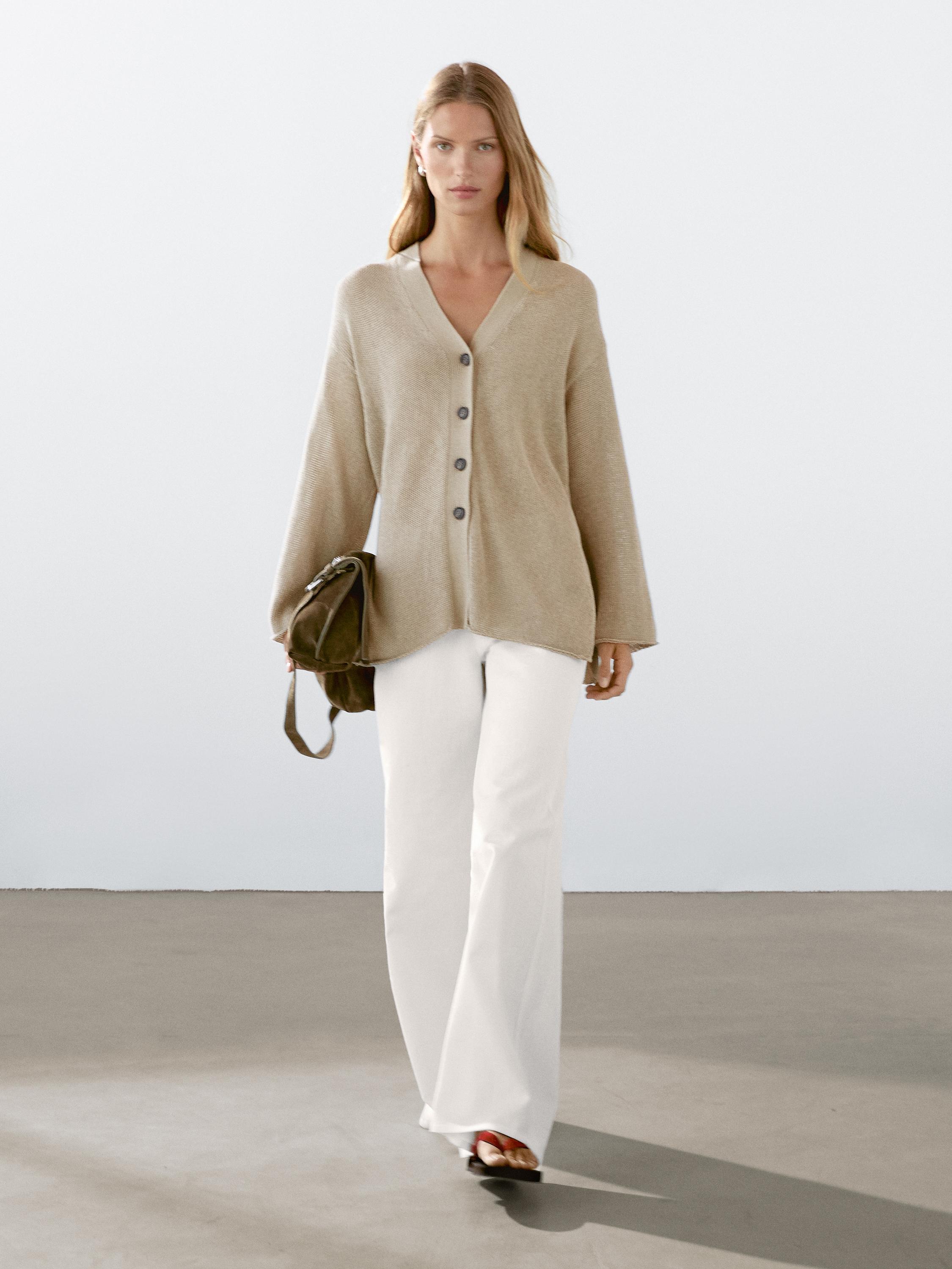 Oversize fine knit cardigan