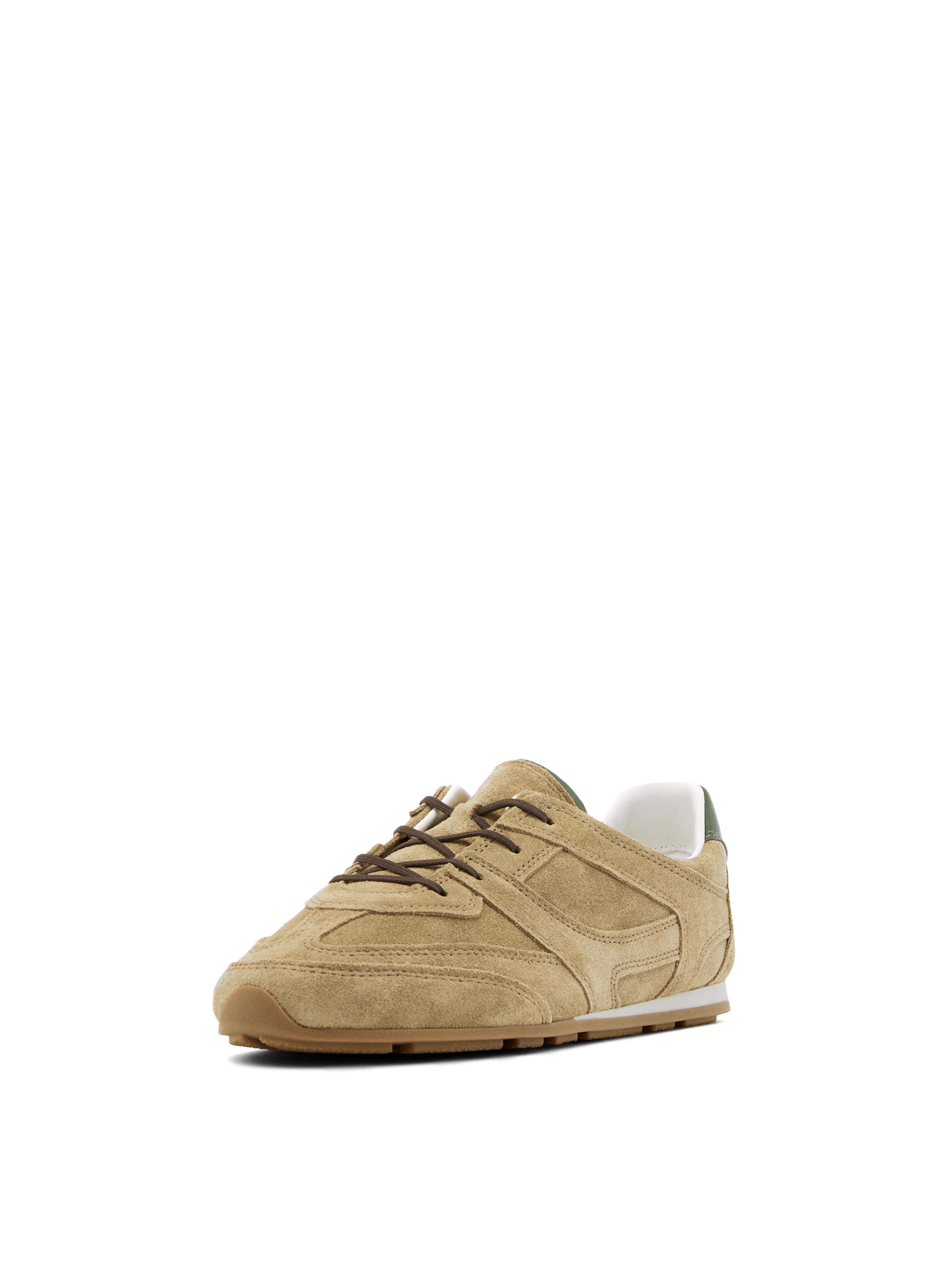Split leather trainers with piece details — OCHRE