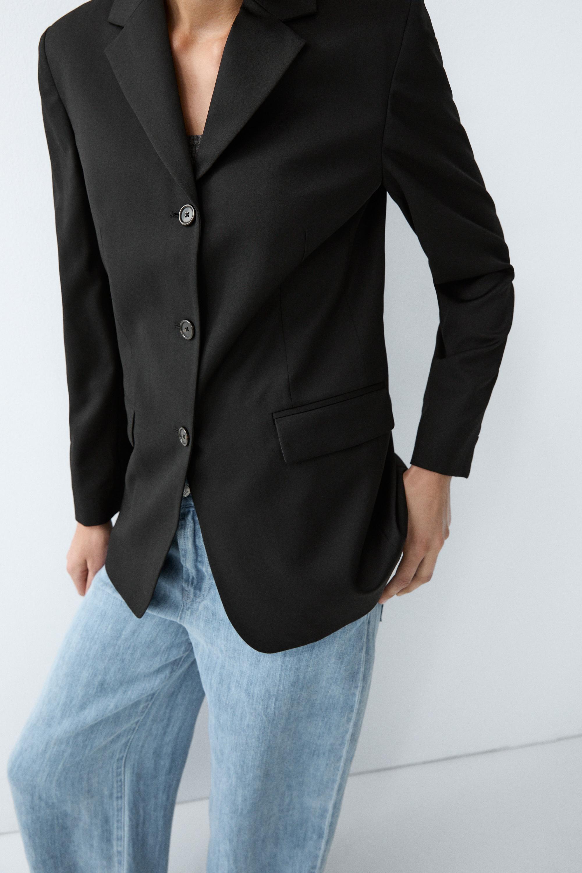 100% cool wool blazer — BLACK