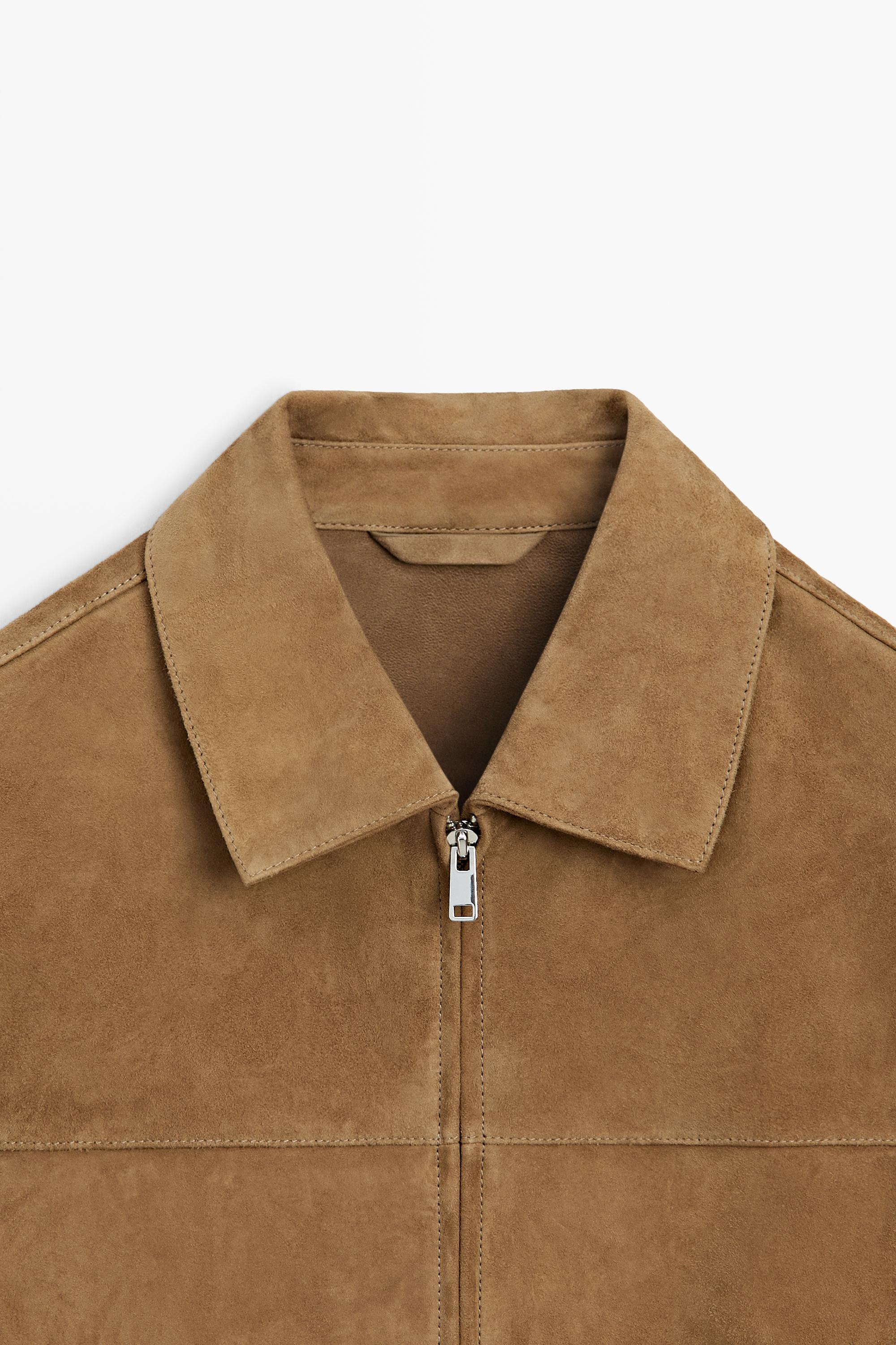 Suede leather jacket — Light Beige