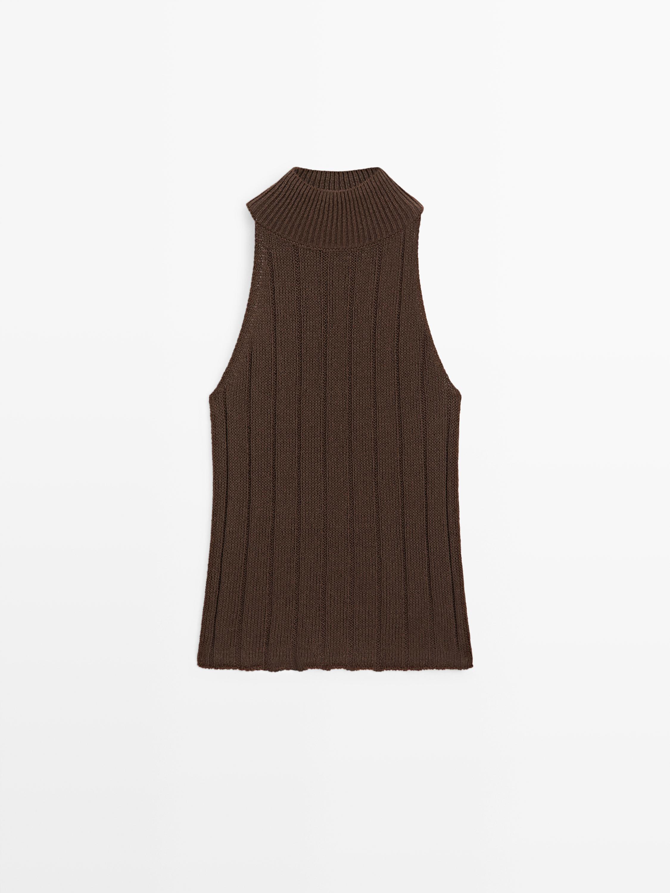 Cotton blend halter top