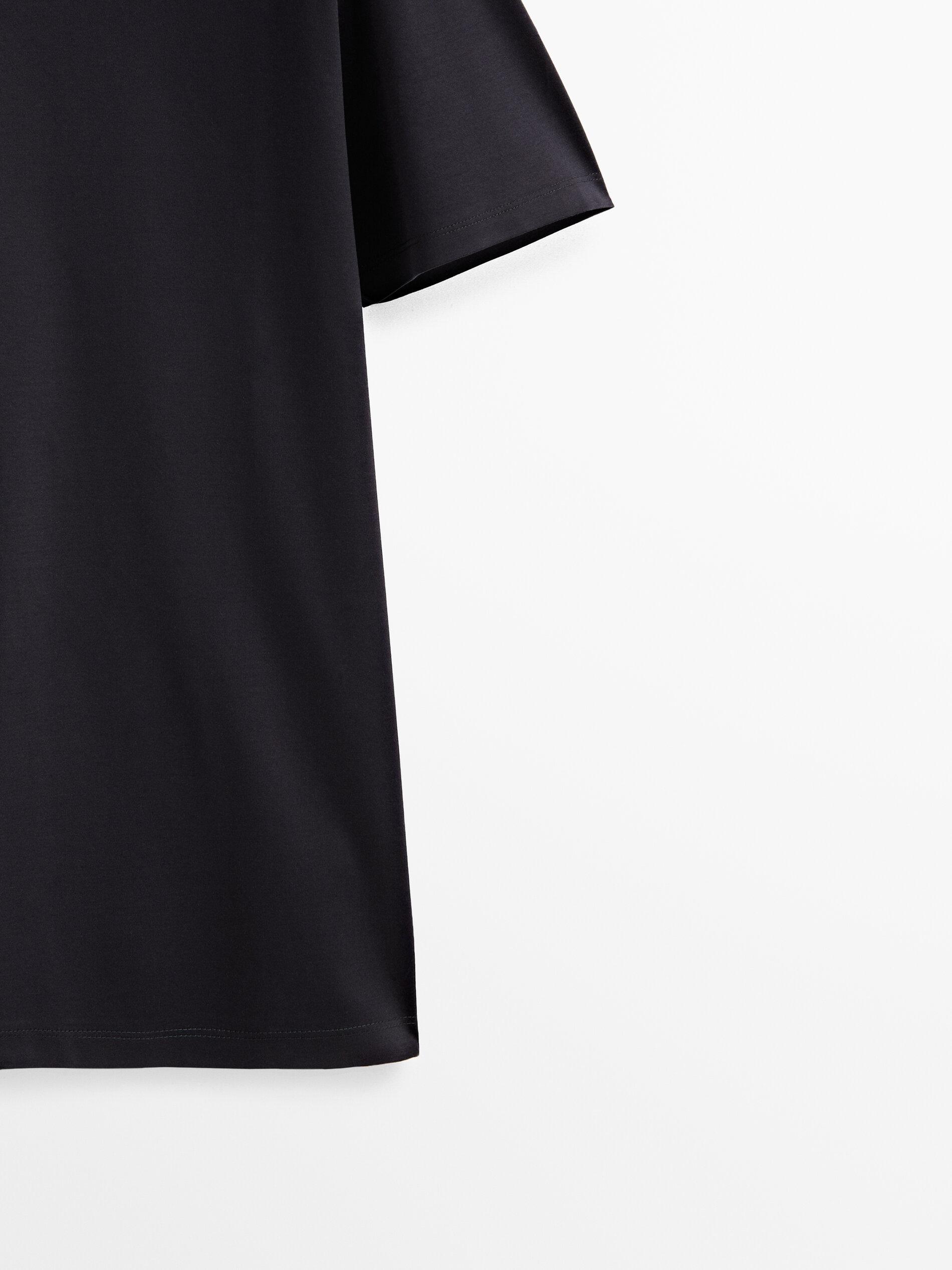 100% mercerised cotton T-shirt — NAVY BLUE