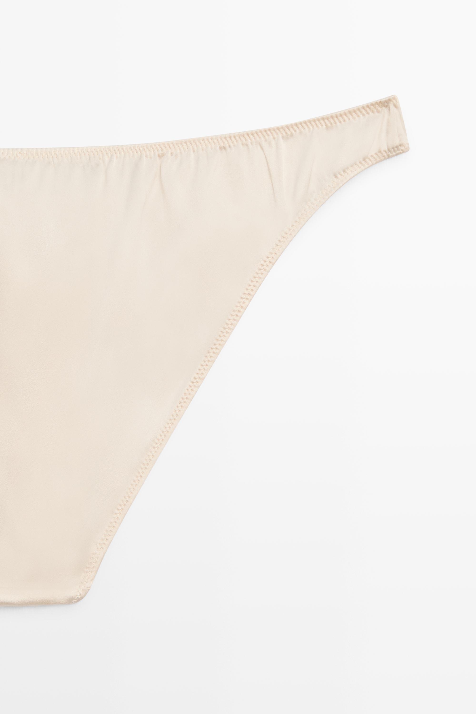 Satin silk blend briefs — CREAM