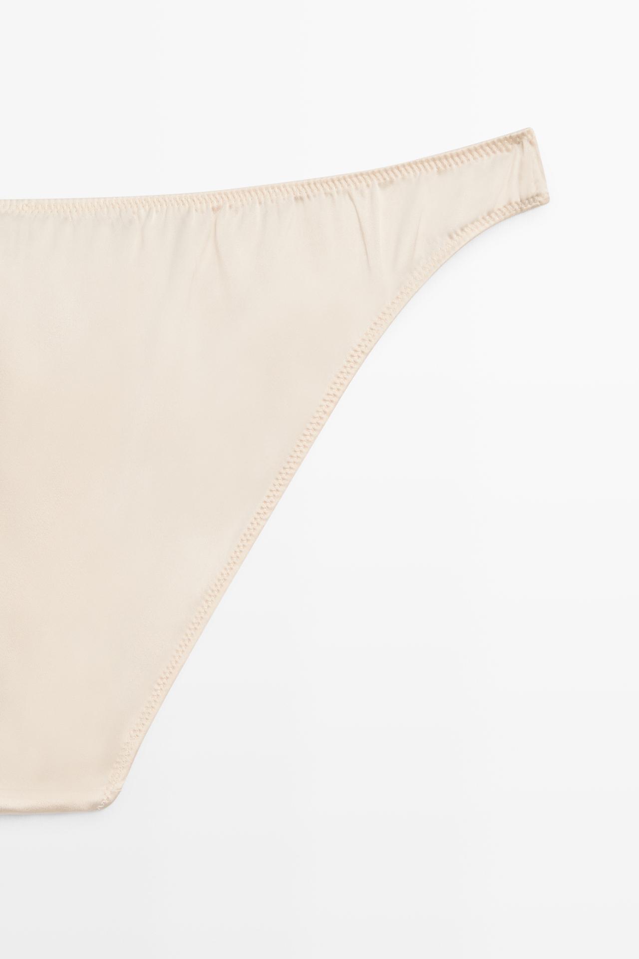 Satin silk blend briefs — CREAM