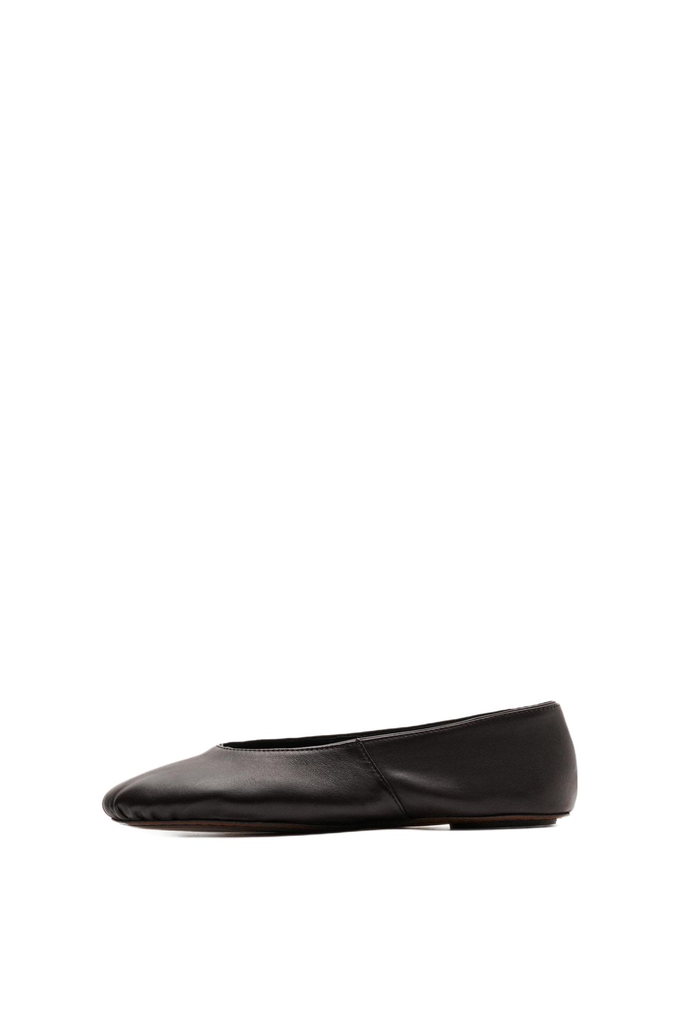 Soft leather ballet flat — BROWN