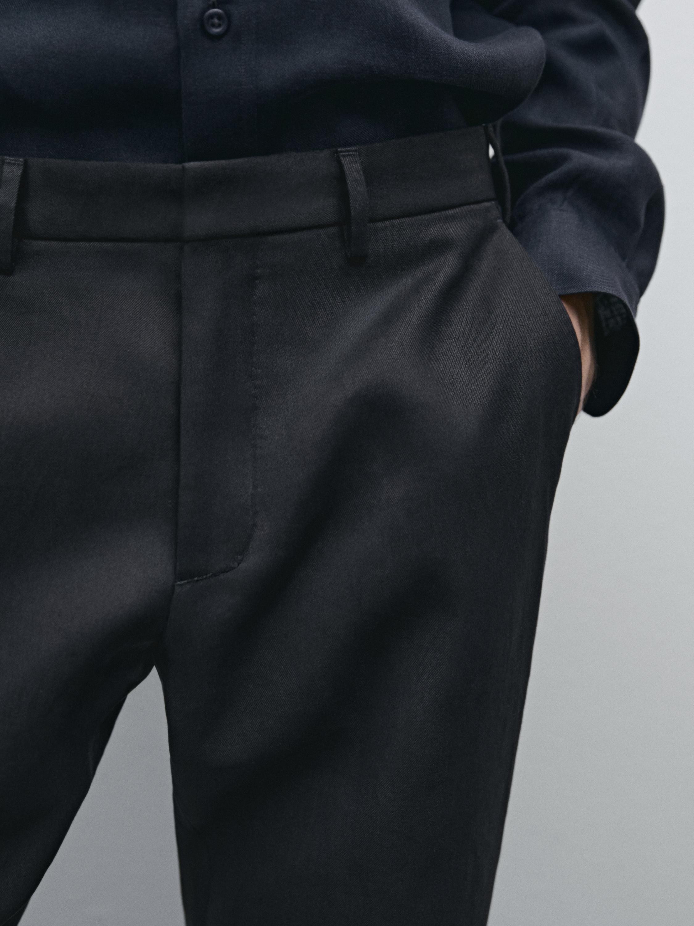 100% linen darted trousers