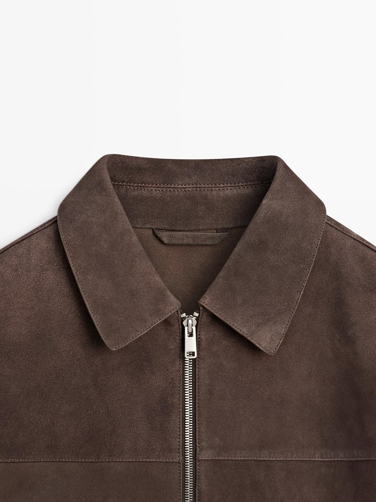 Suede leather jacket — MOLE BROWN