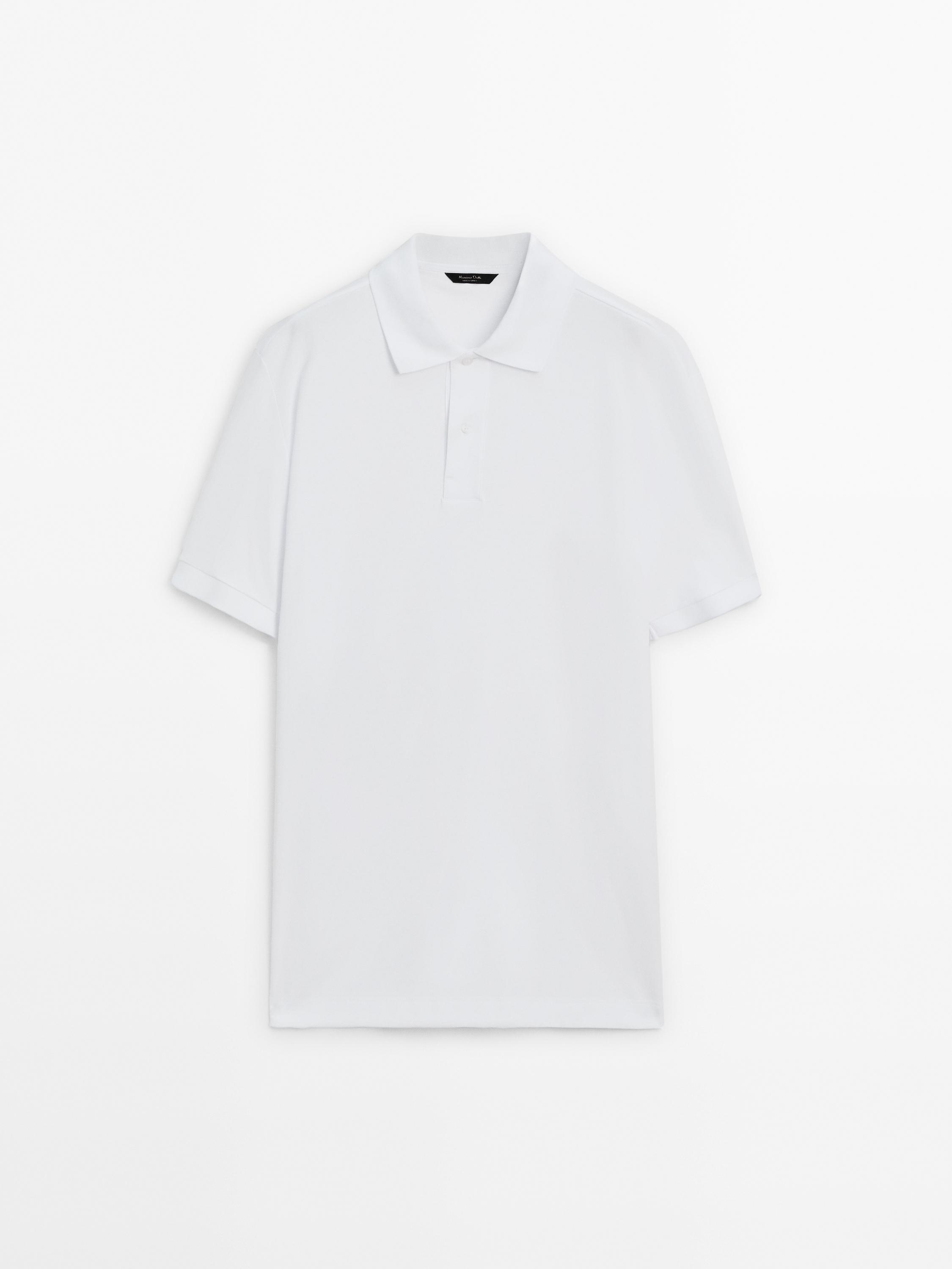 Short sleeve mercerised cotton polo shirt