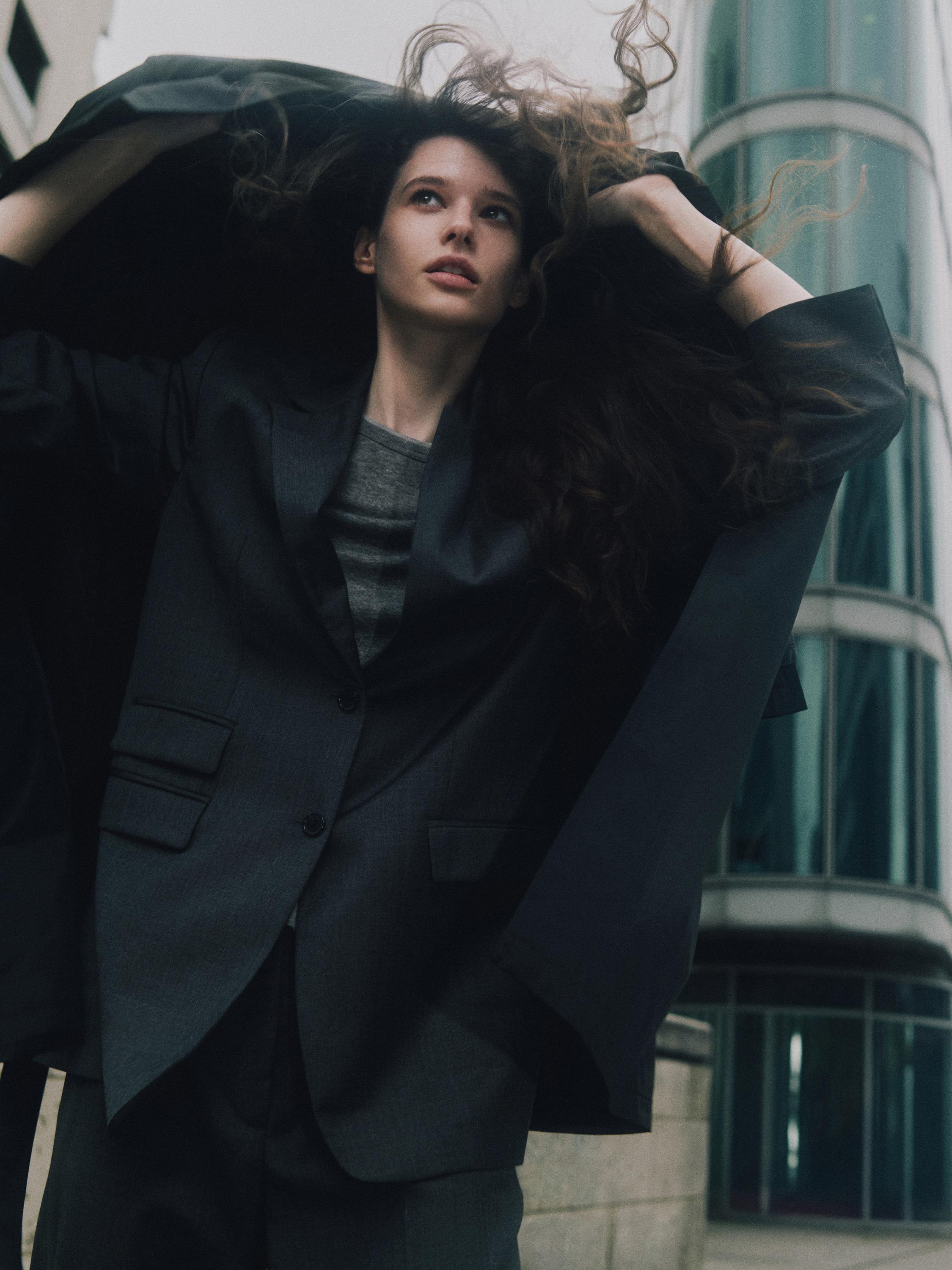 Long wool blend coat