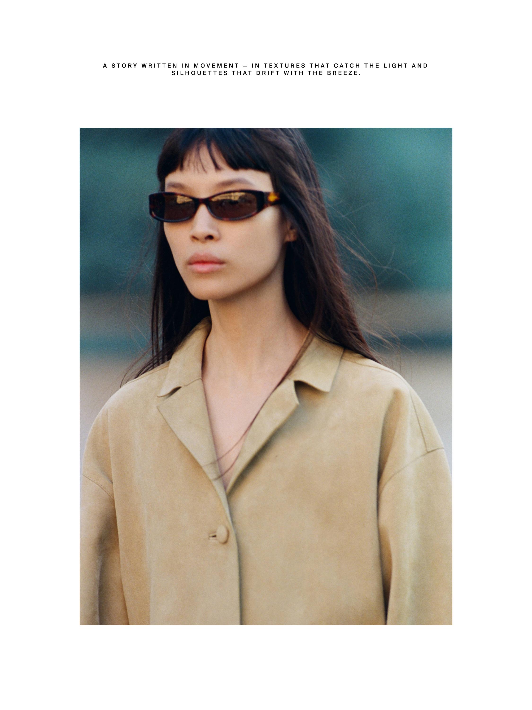 Long suede leather coat