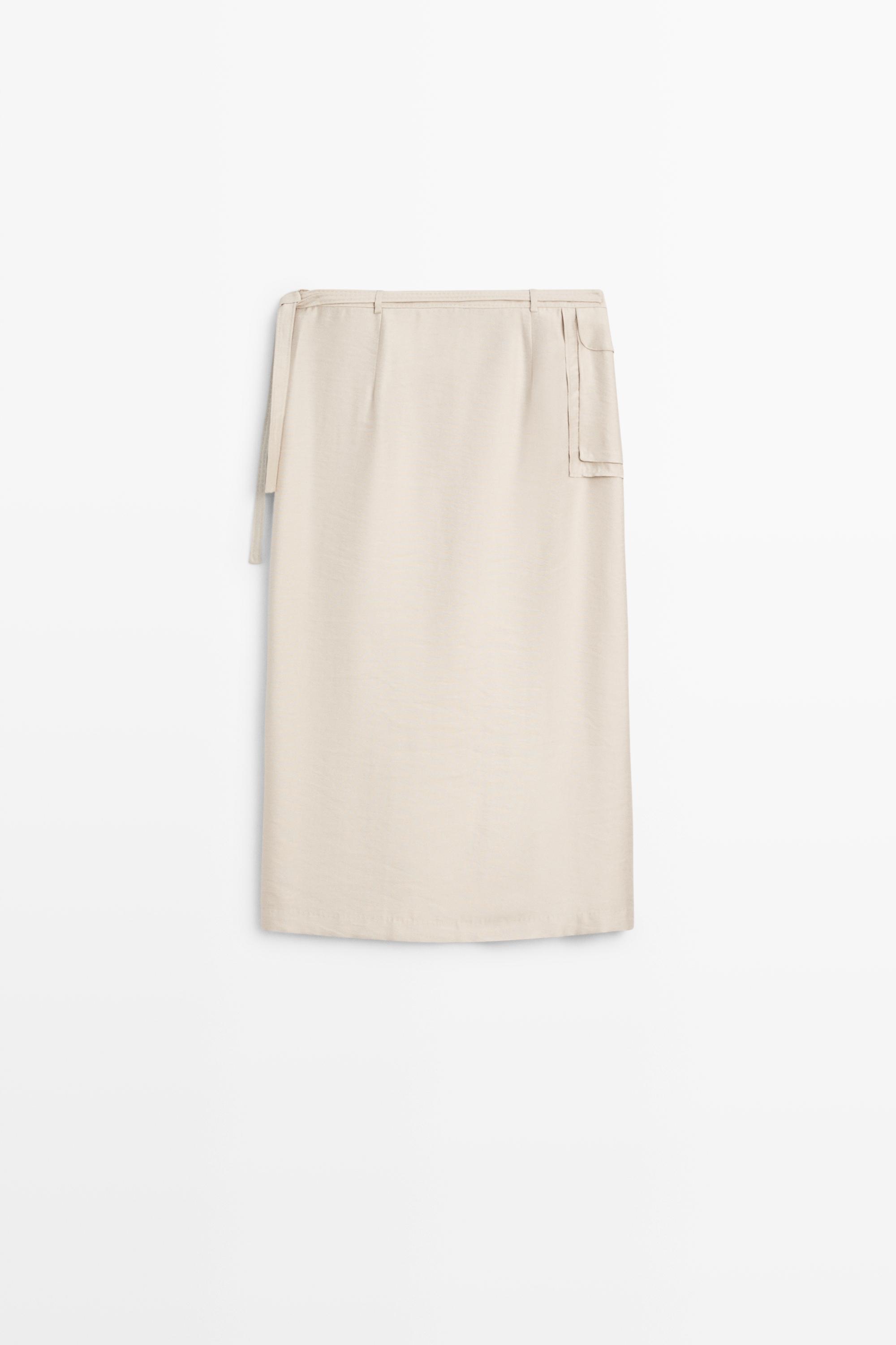 Fluid pocket-detail skirt - STUDIO — STONE
