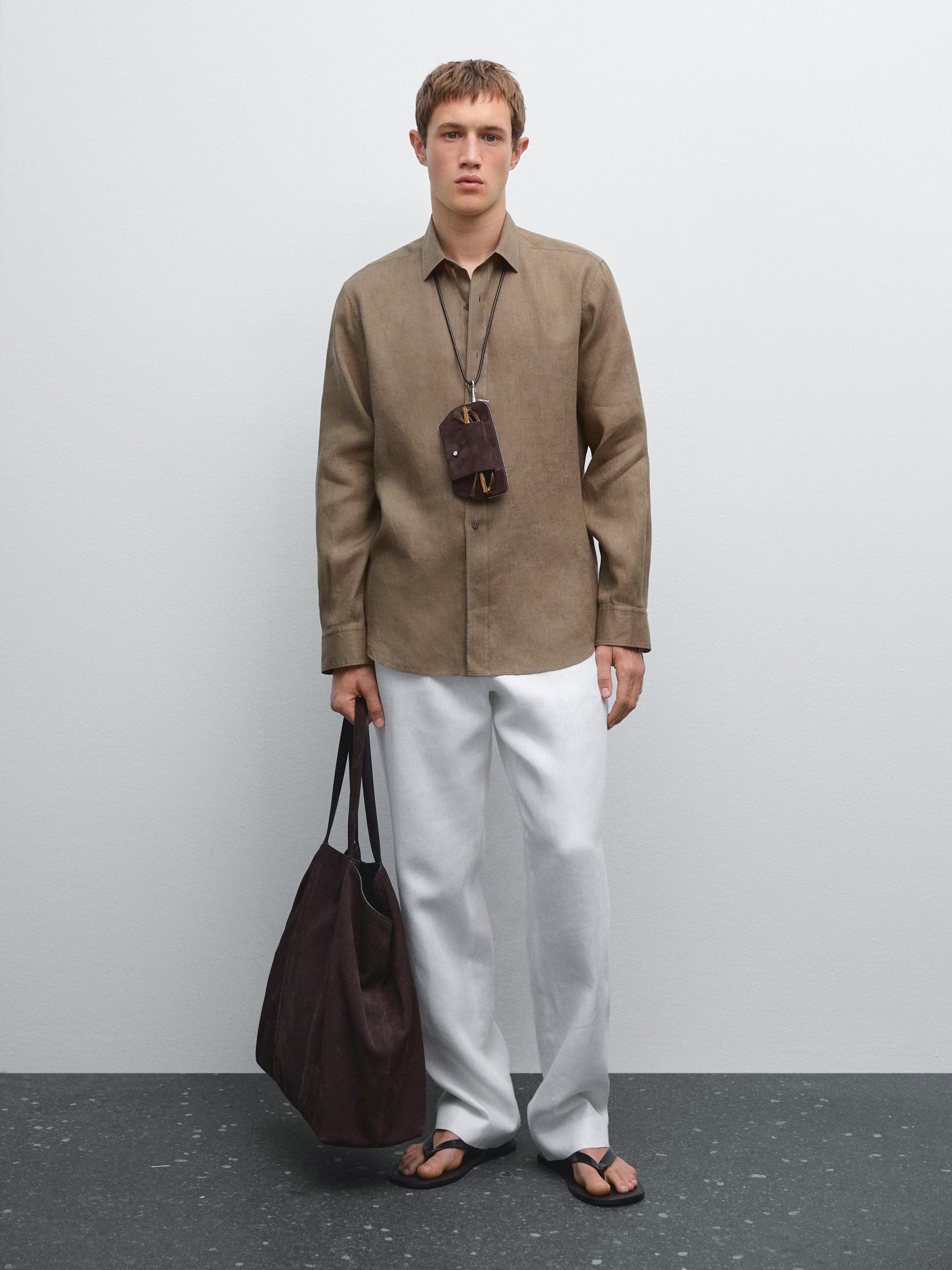 Slim fit shirt 100% linen