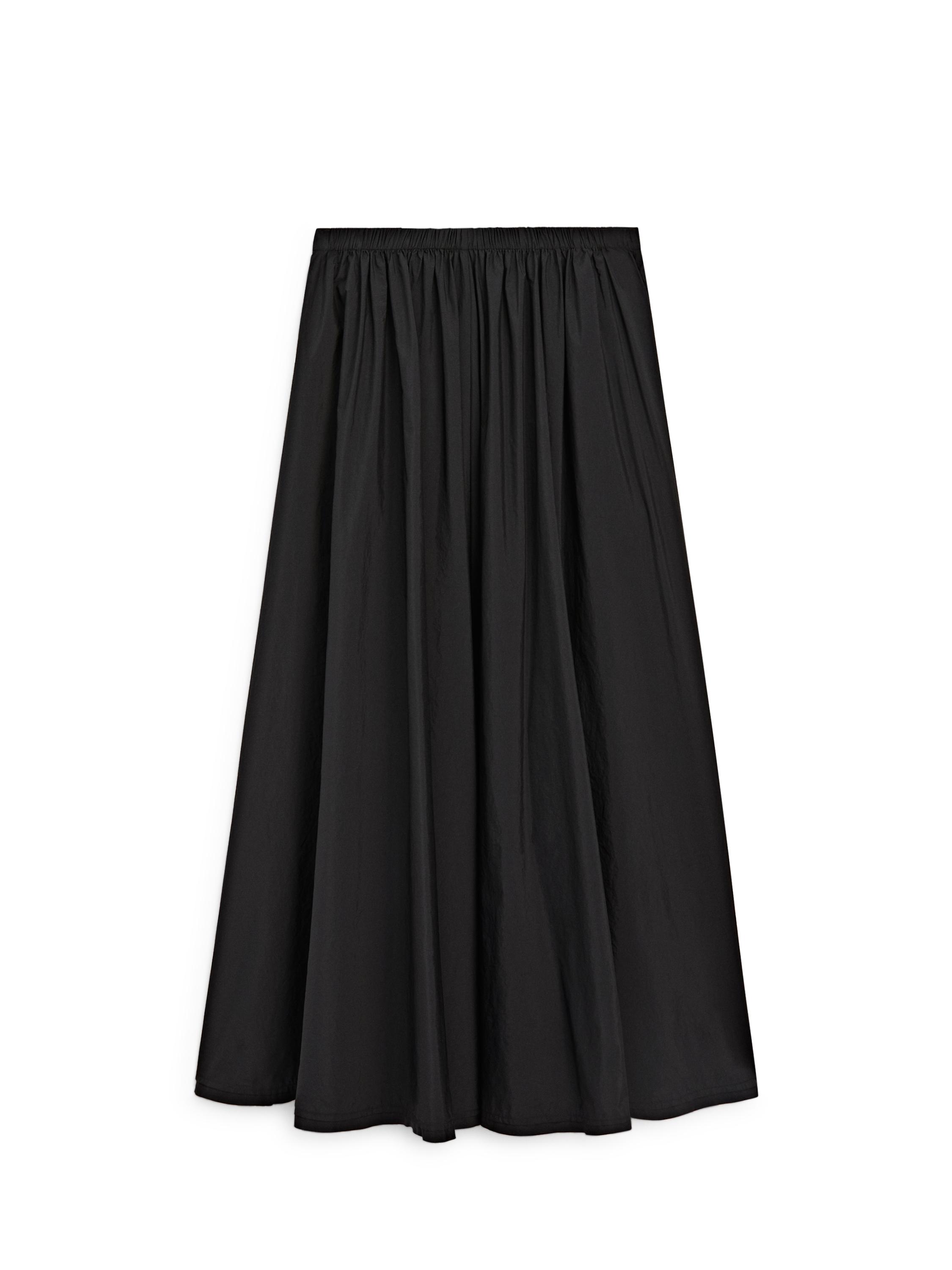 Technical fabric midi skirt — BLACK