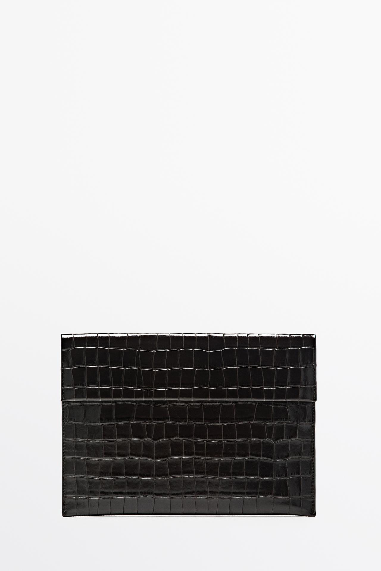 Textured leather iPad case — BROWN