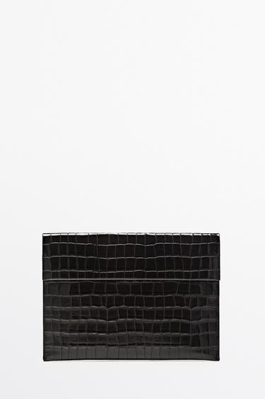 Textured leather iPad case — BROWN 1