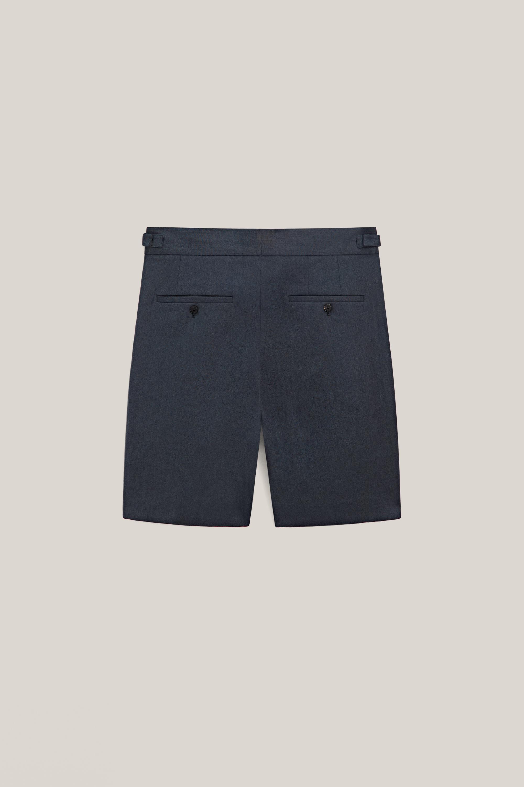 Total look darted linen Bermuda shorts - LIMITED EDITION — NAVY BLUE
