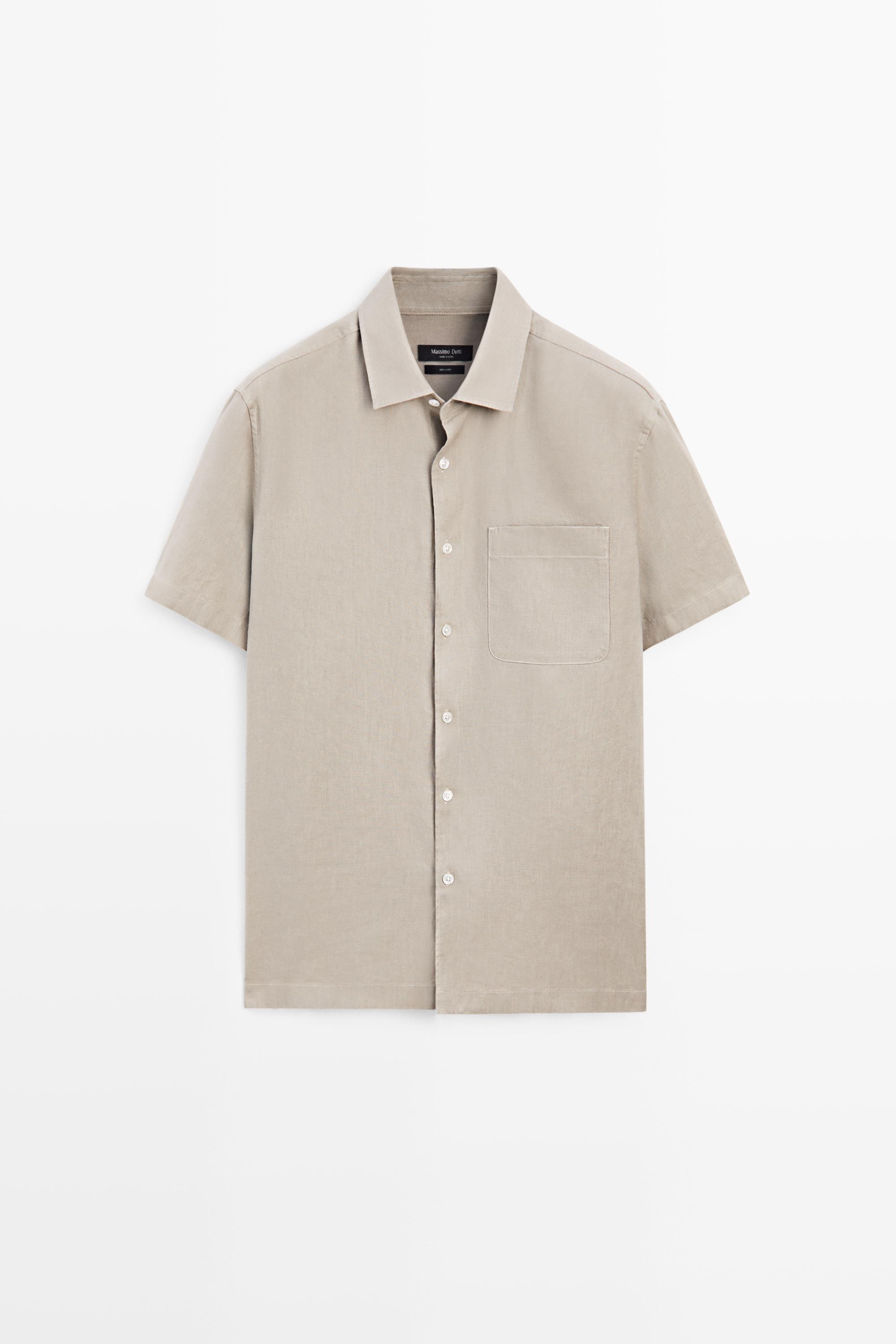 Camisa manga corta 100% lino