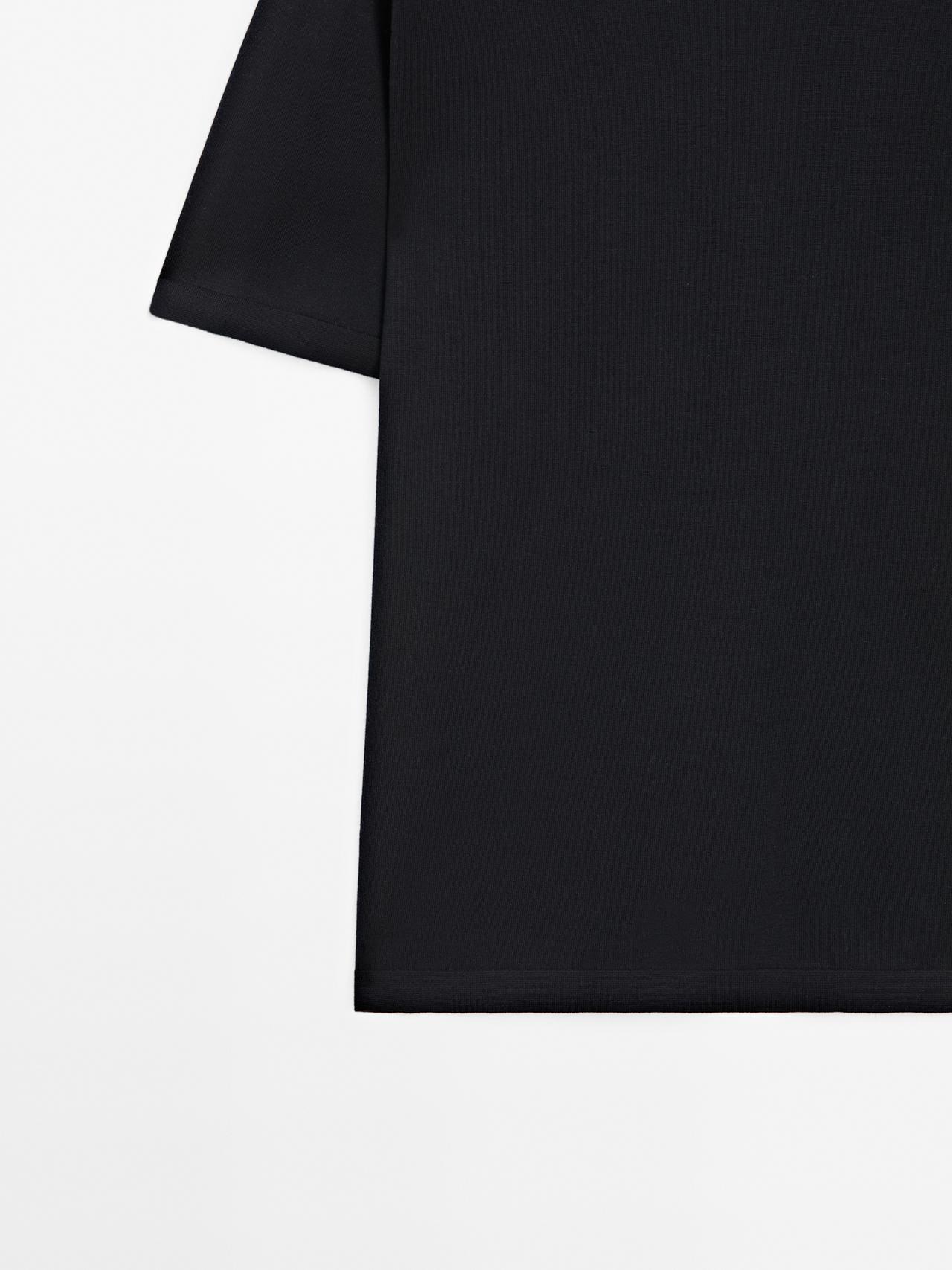 100% cotton short sleeve round neck T-shirt — NAVY BLUE