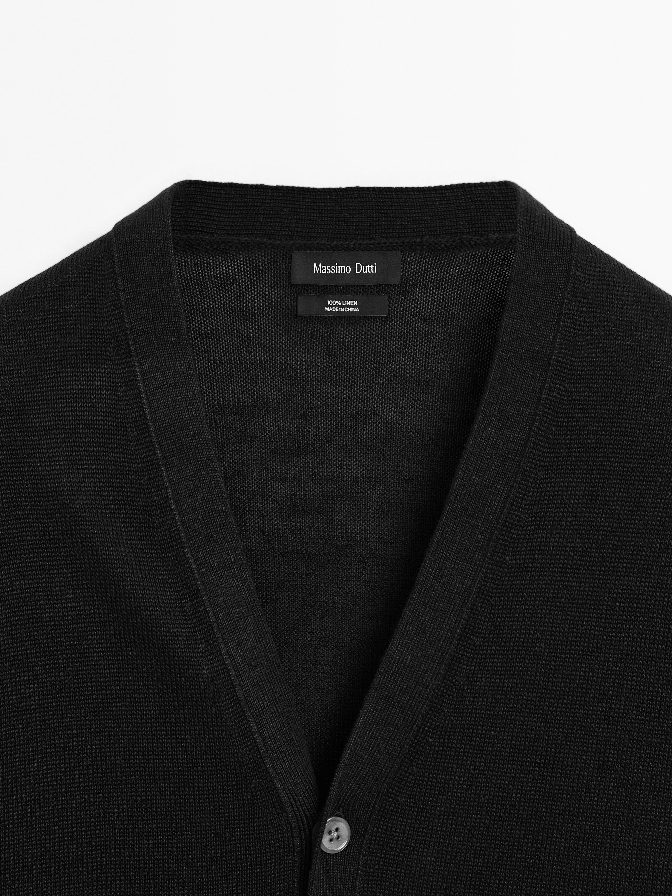 100% linen knit cardigan