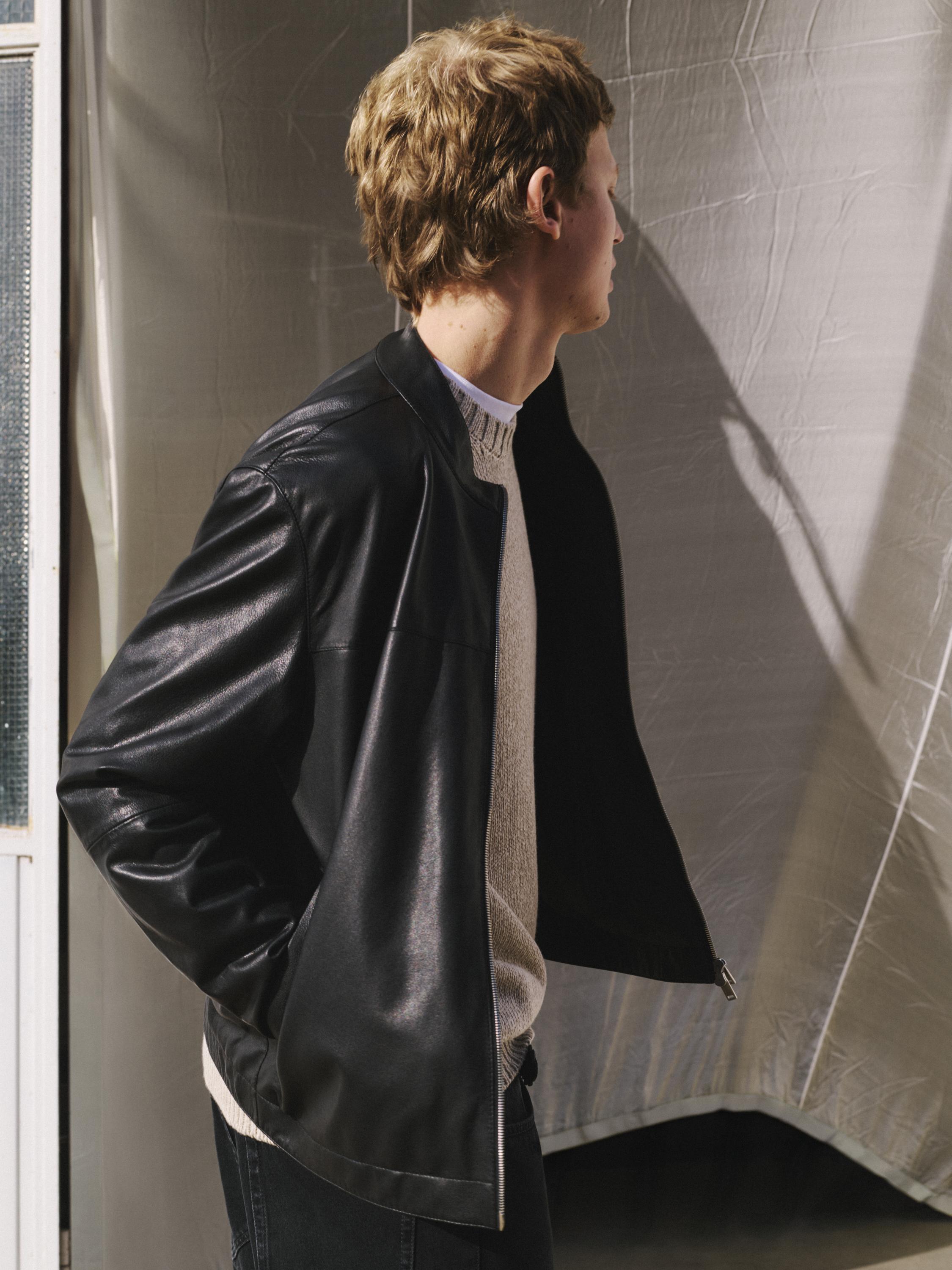 Nappa sheepskin jacket — BLACK