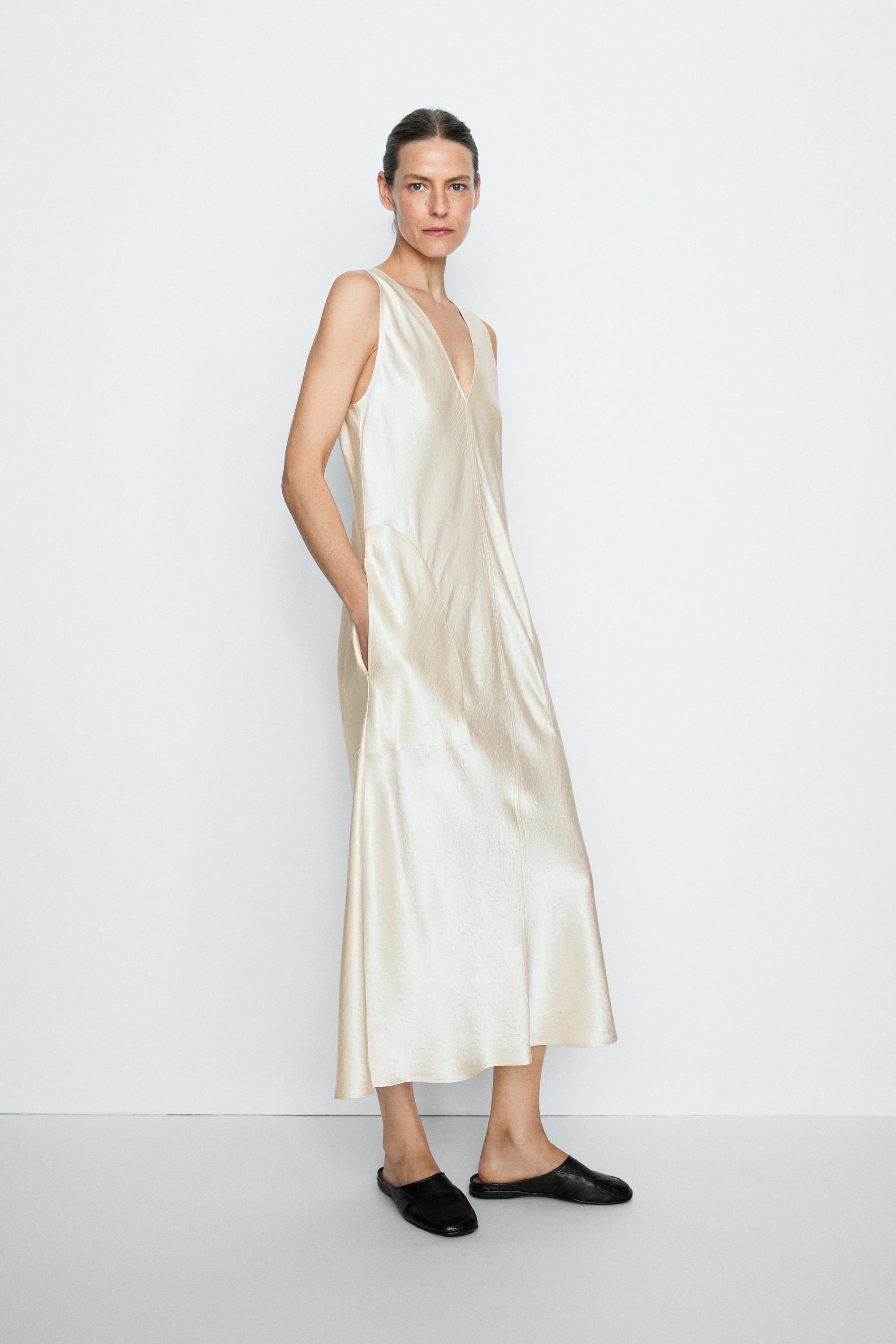 Robe midi fluide satinée - STUDIO