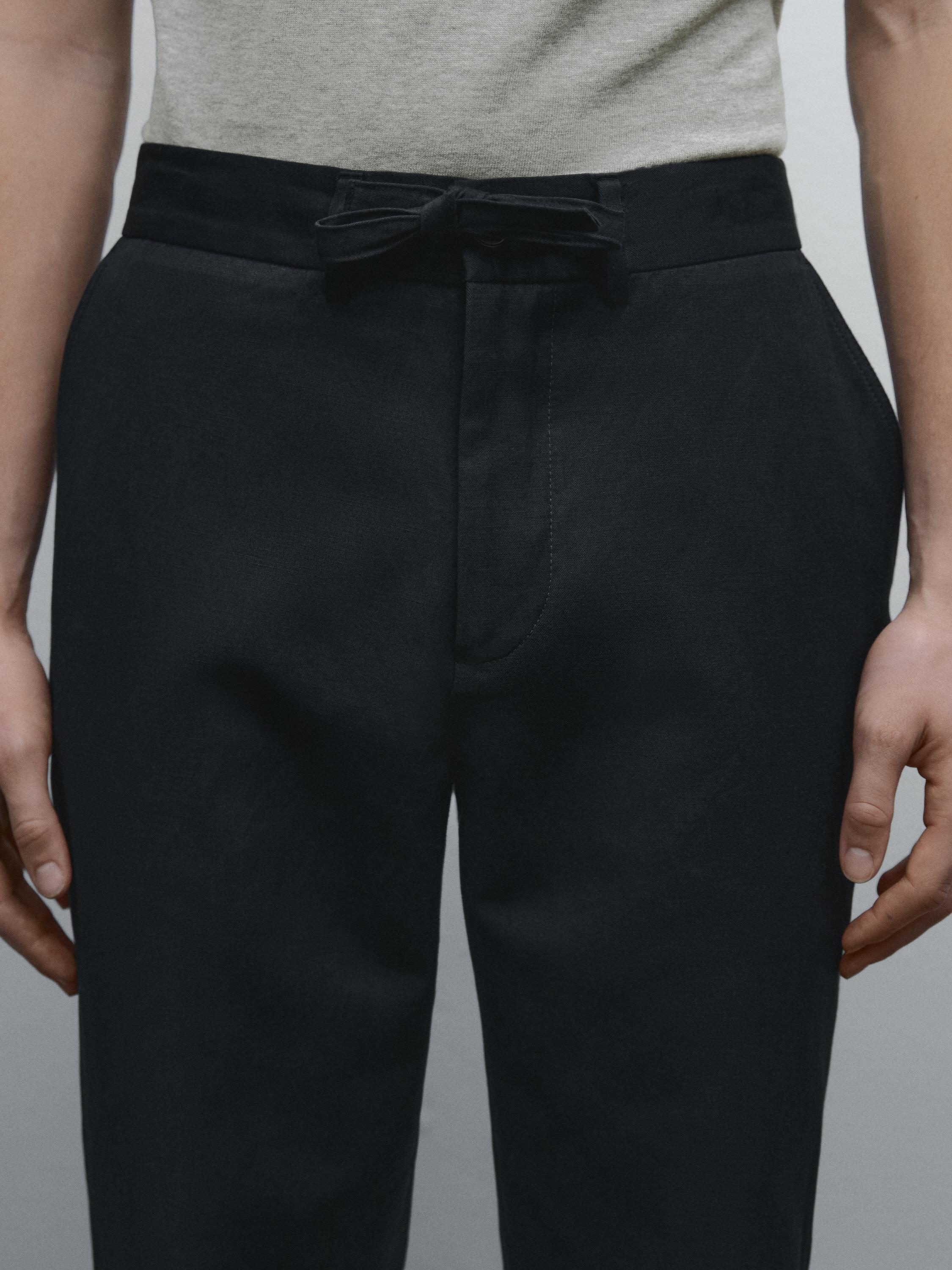 Cotton blend jogger fit trousers